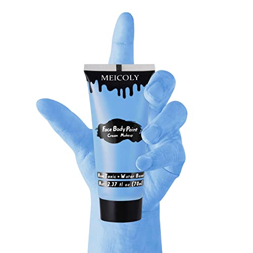 light blue face paint
