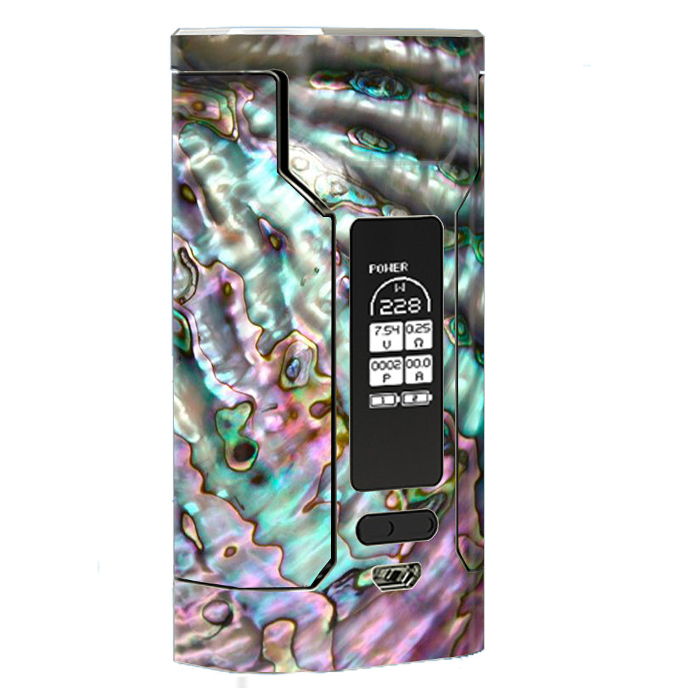 Wismec Predator 228 Mod Skin - Abalone Pink Green Purple Sea Shell Design for Vape Protection | Perfect for Vaping Enthusiasts & E-Cigarette Users