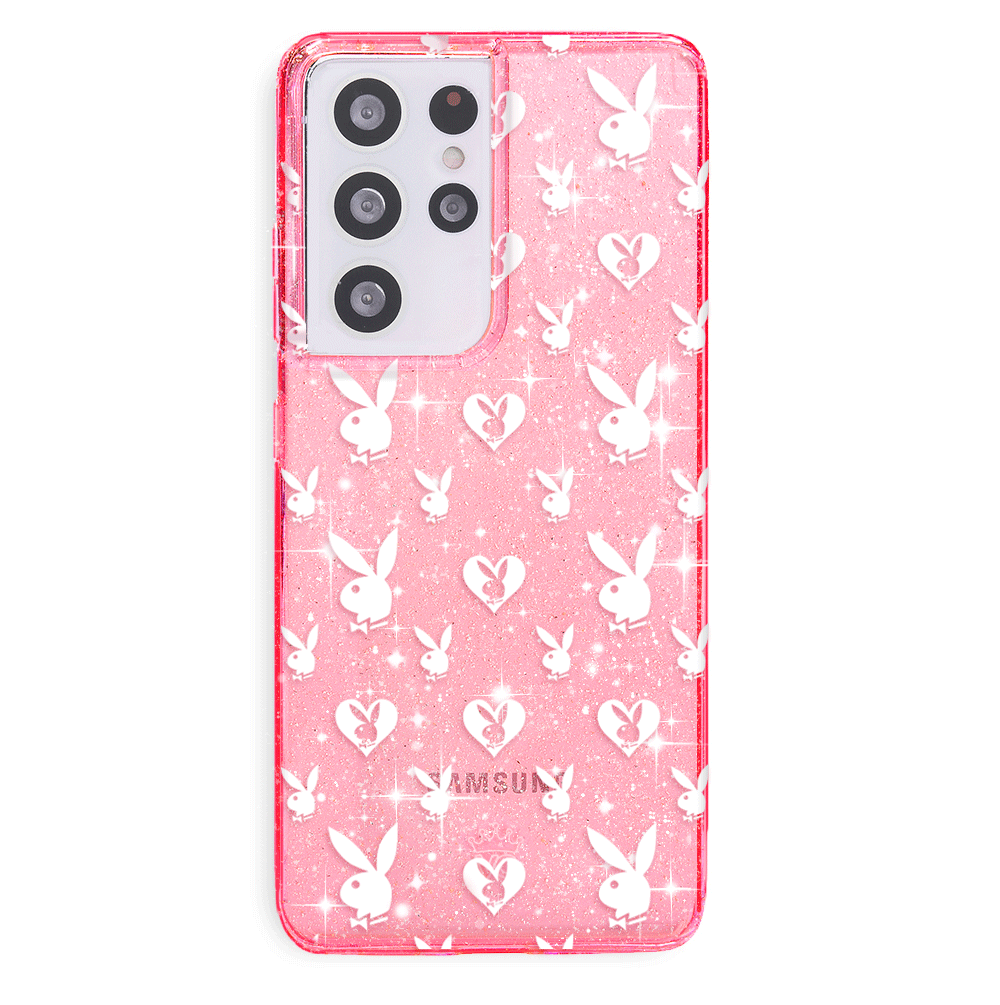 Playboy Pink Bunny Glitter Samsung Phone Case - Cute & Stylish Protective Cover for Samsung Galaxy | Perfect for Parties, Gifts & Everyday Use