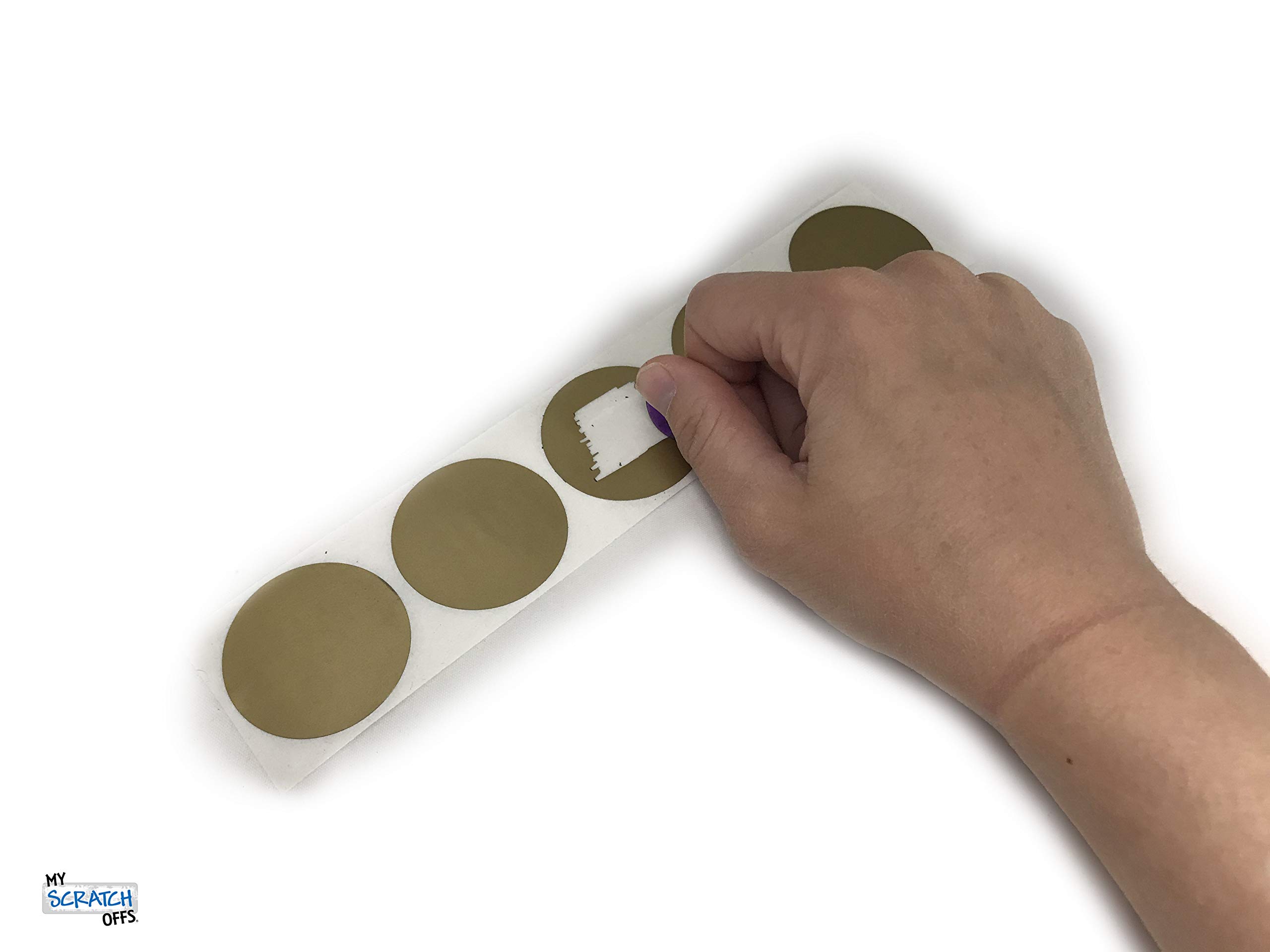 500 Silver & 500 Gold 1.5 Inch Round Scratch Off Stickers - 1000 Pack for Lottery Tickets, Prize Reveals, Promotional Events & Marketing Campaigns