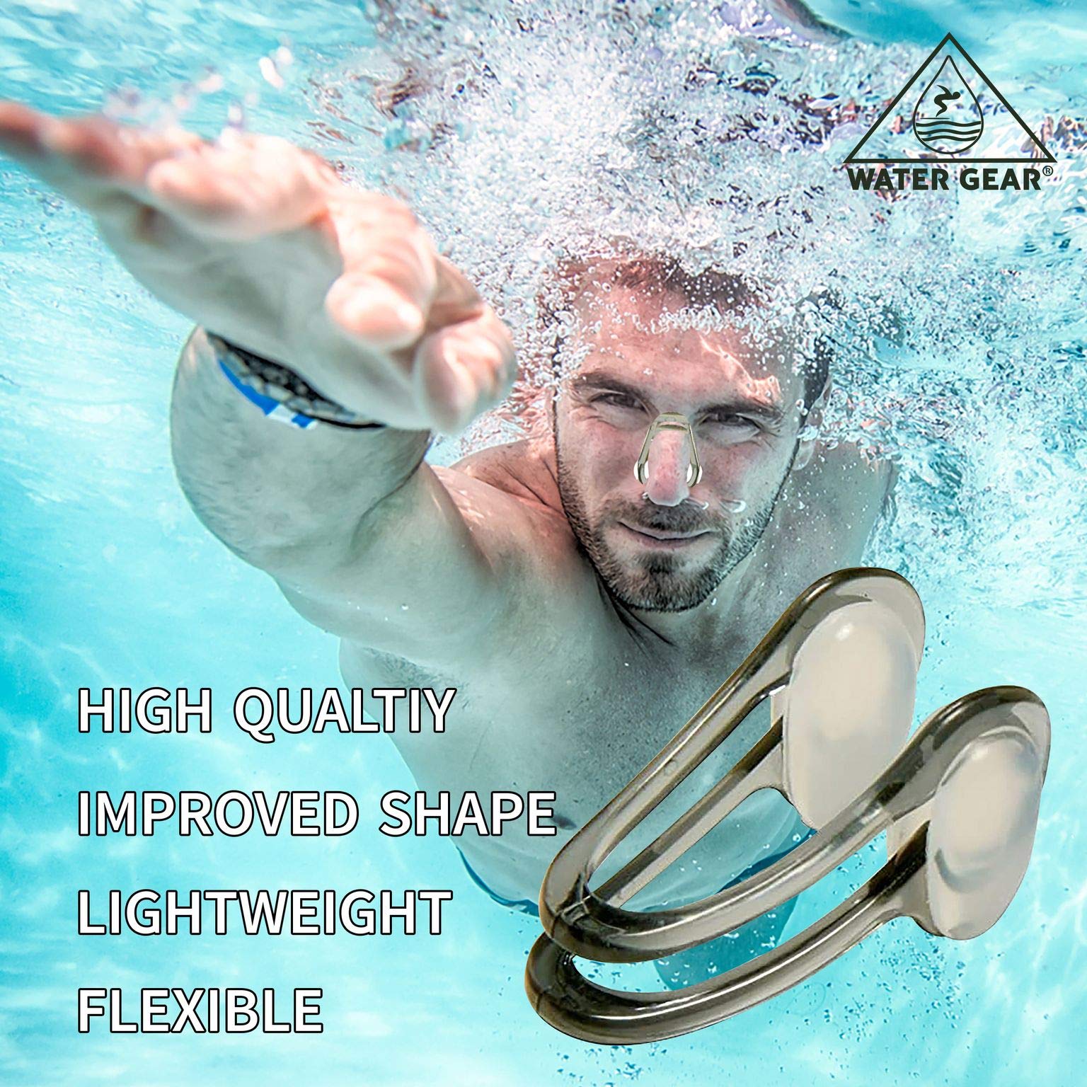 Swimming Nose Clips for Adults - Waterproof Nose Plugs for Swim Training & Snorkeling