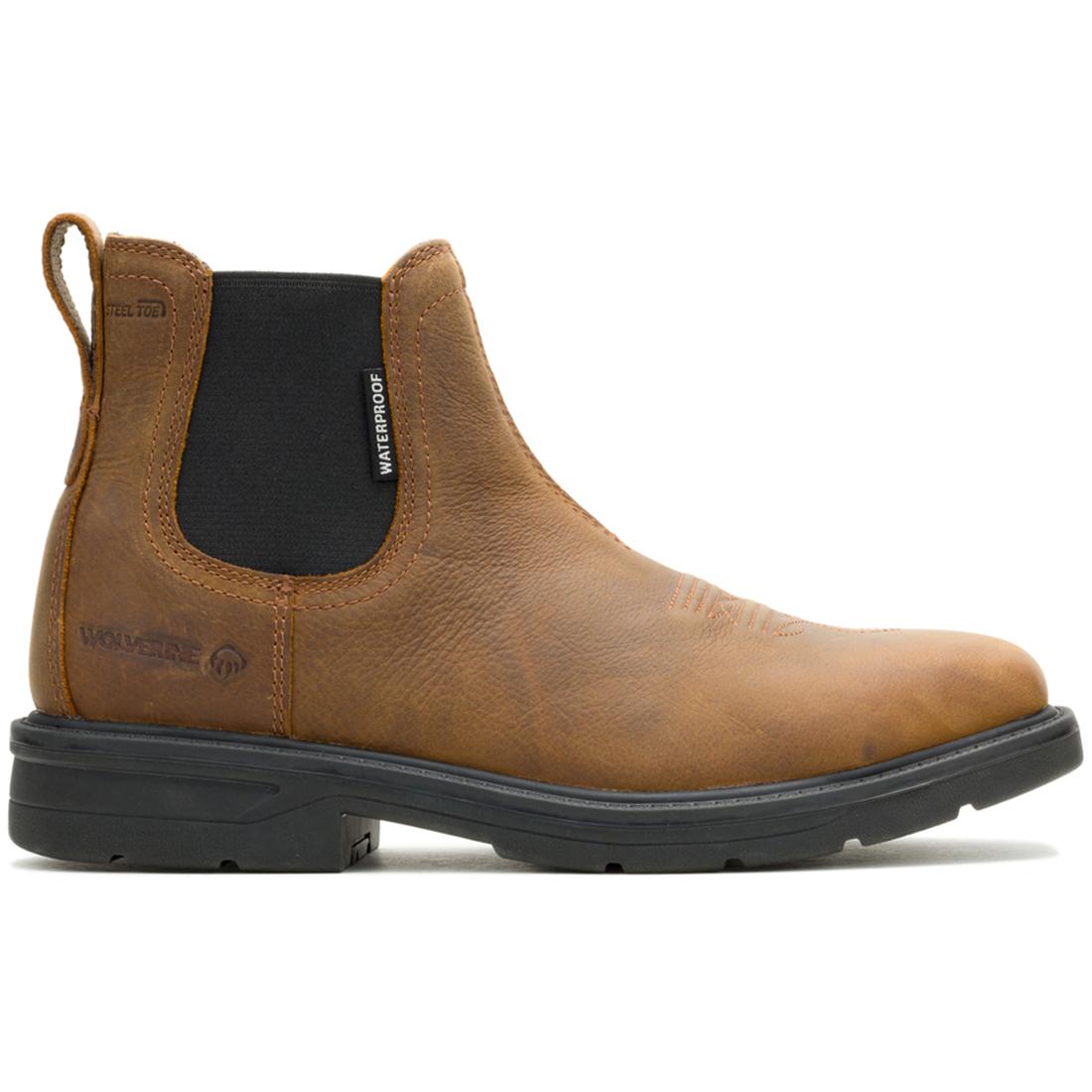 Premium Rancher Level Steel Toe Chelsea Work Boots for Men - Sudan Brown Leather Safety Shoes - Ideal for Construction, Farming & Outdoor Work