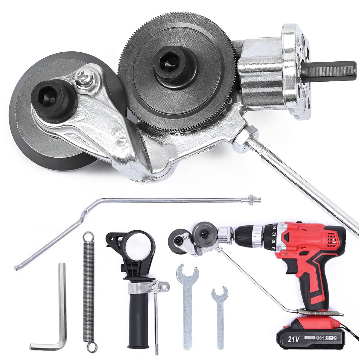 Professional Electric Drill Metal Shearing Machine - Safe Sheet Metal Cutter Attachment with Wrench | Heavy Duty Metal Nibbler for DIY Projects, Home Renovation & Automotive Repair