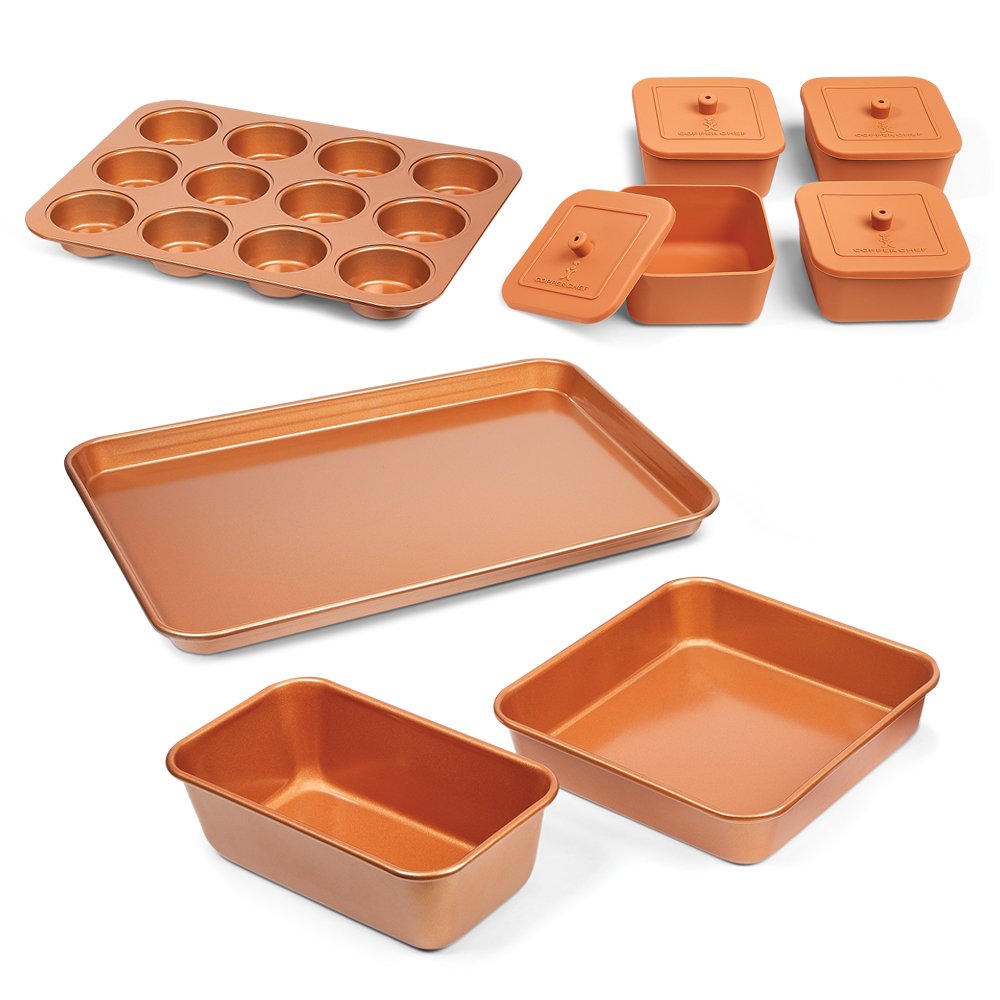 Copper Chef Nonstick Oven Bakeware Set - 12 Piece Copper Cookware for Baking, Roasting & Cooking | Durable & PFOA-Free | Perfect for Home Kitchen, Holiday Baking & Family Gatherings