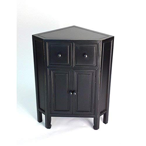 Wayborn Suchow Corner Cabinet 136764 - Space-Saving Storage Solution for Living Room, Bedroom & Kitchen | Modern Wooden Cabinet for Home Organization