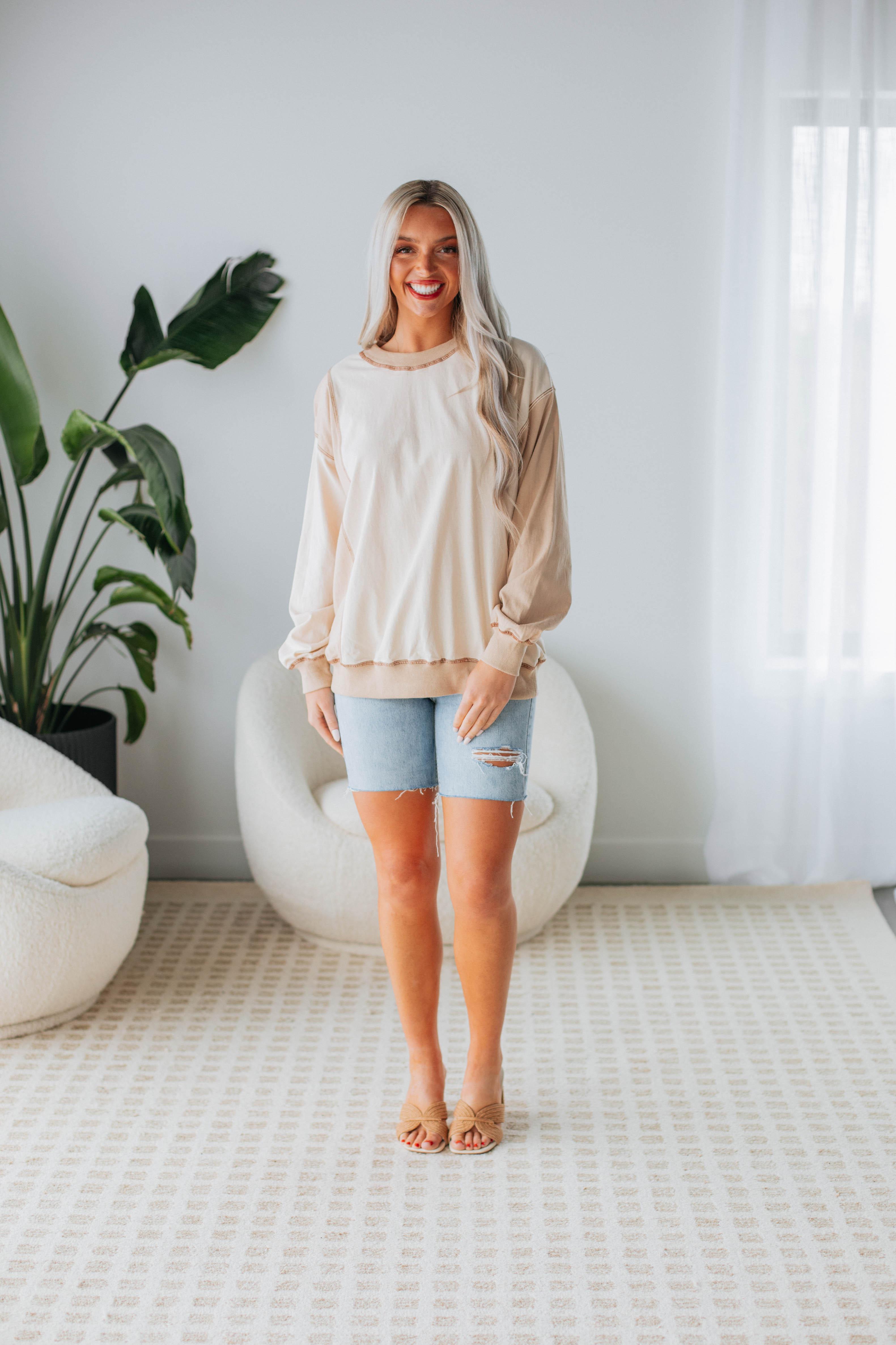 Chandler Colorblock Pullover Sweater - Cream Mix Knit Top for Women | Cozy Casual Wear for Fall & Winter | Perfect for Office, Dates and Weekend Outings