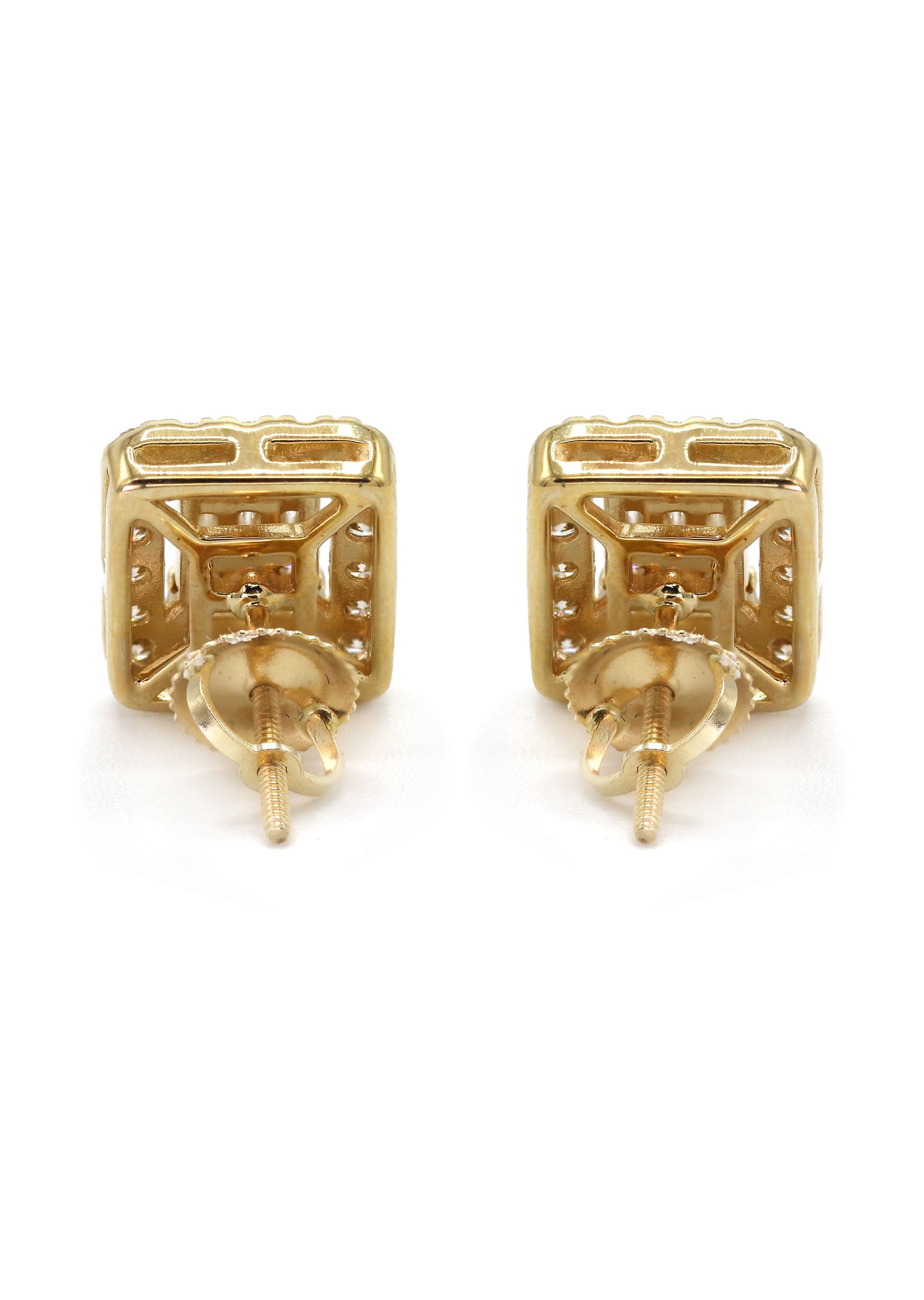 14K Yellow Gold Men's Diamond Baguette Earrings - 0.96 Carat Total Weight | 4.51 Grams | Luxury Gift for Him | Perfect for Weddings, Anniversaries & Special Occasions