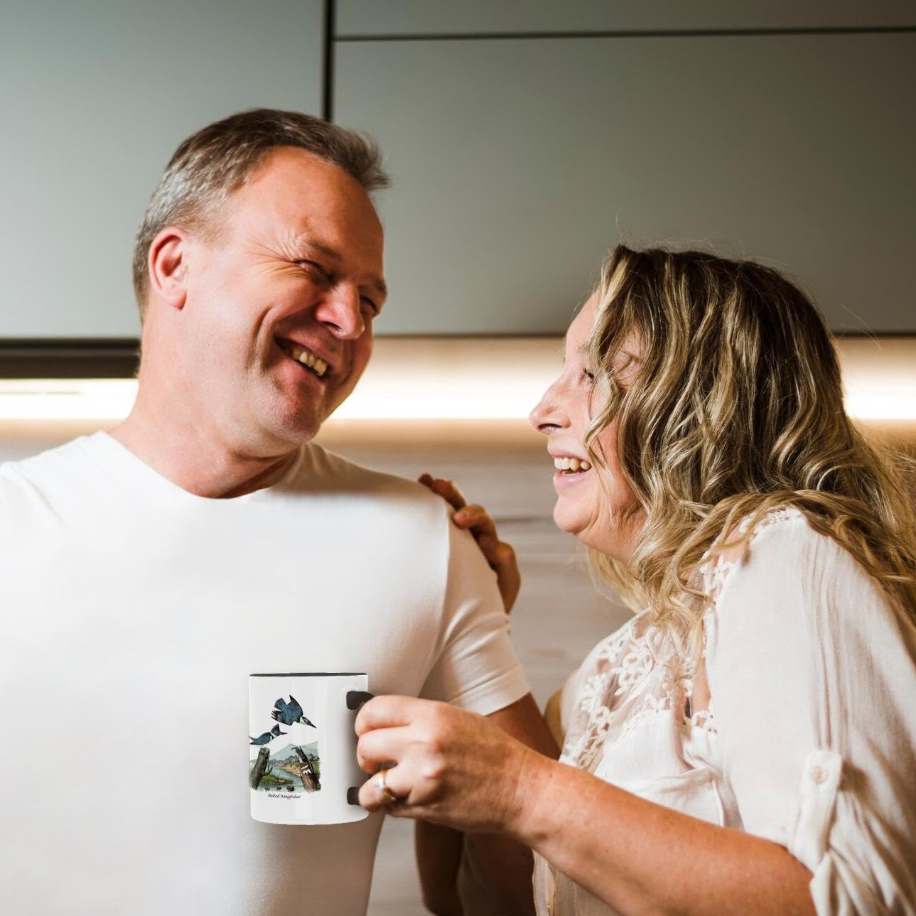 3dRose 11oz Belted Kingfisher Coffee Mug - John James Audubon Collection - Funny Gift for Bird Lovers & Coffee Enthusiasts - Perfect for Home, Office & Outdoor Use