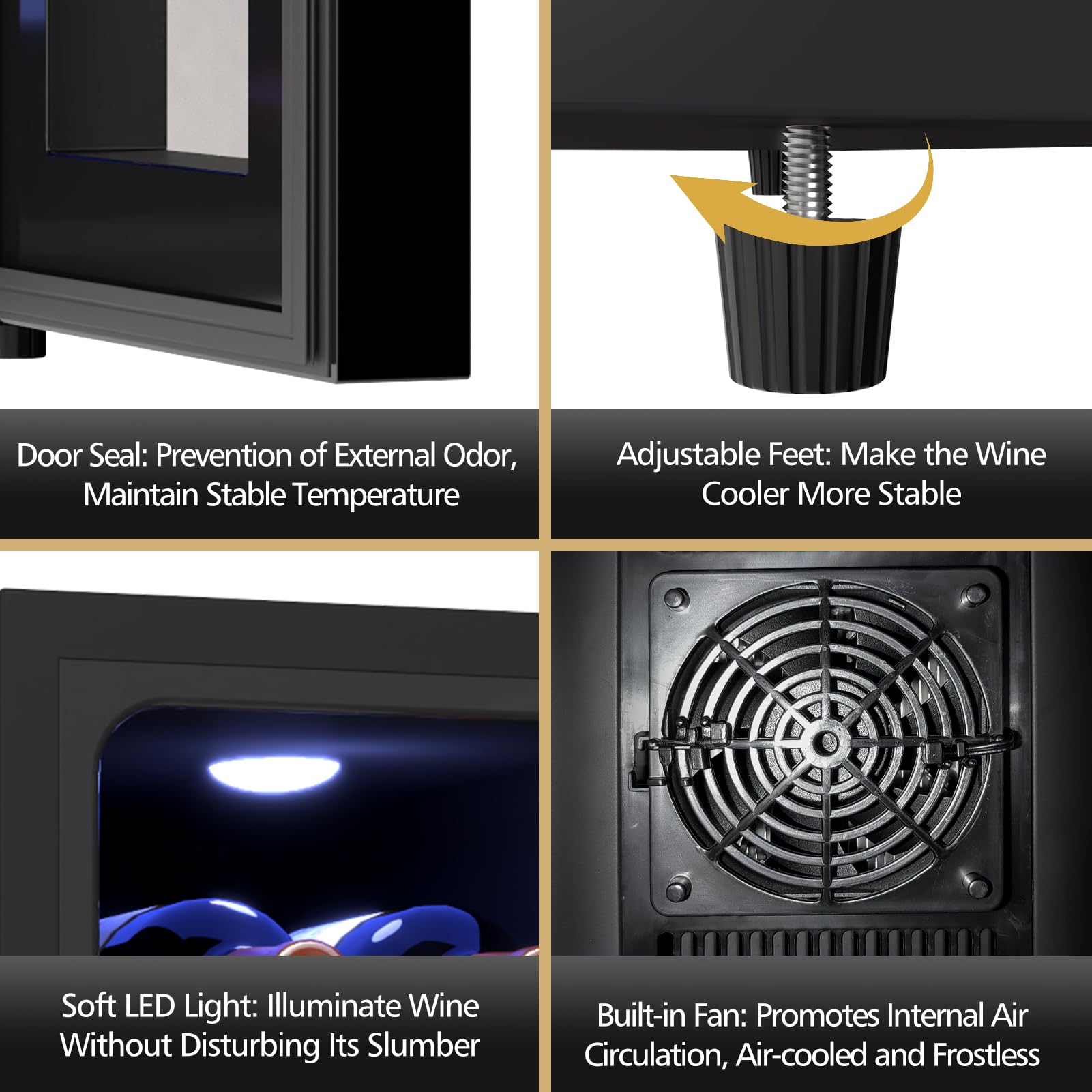 6 Bottle Wine Cooler Refrigerator - Compact Countertop Wine Fridge with Digital Temperature Control (46-66℉), Freestanding Mini Wine Cellar with Glass Door - Perfect Gift for Wine Lovers | Ideal for Home Bars, Kitchens, and Small Spaces
