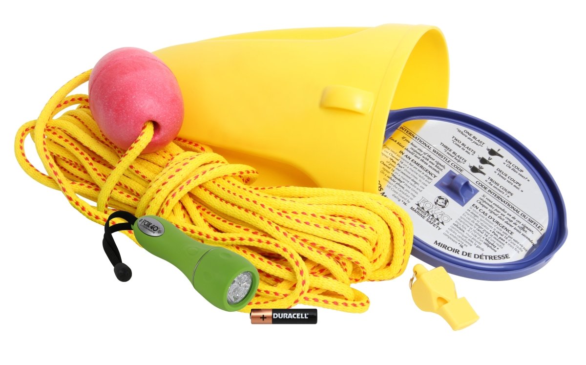Fox 40 Classic Boat Safety Kit - Marine Emergency Gear with Whistle, Flares & First Aid Supplies | Perfect for Boating, Fishing & Water Sports Safety