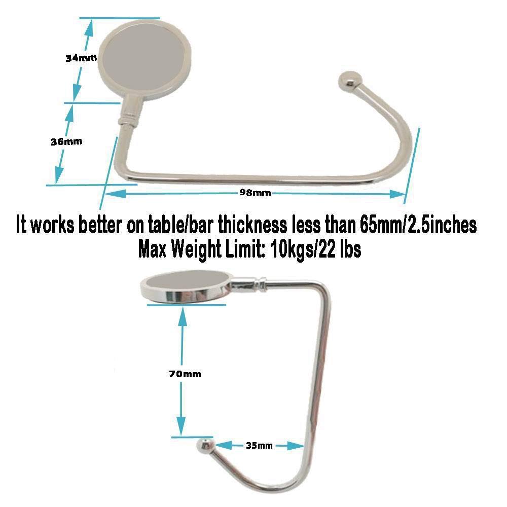 2 Pack Purse Hook for Table - Long Women's Handbag Hanger, Stylish Bag Holder for Office, Restaurant & Travel - Perfect Desk Accessory & Gift for Women (Sunrise)