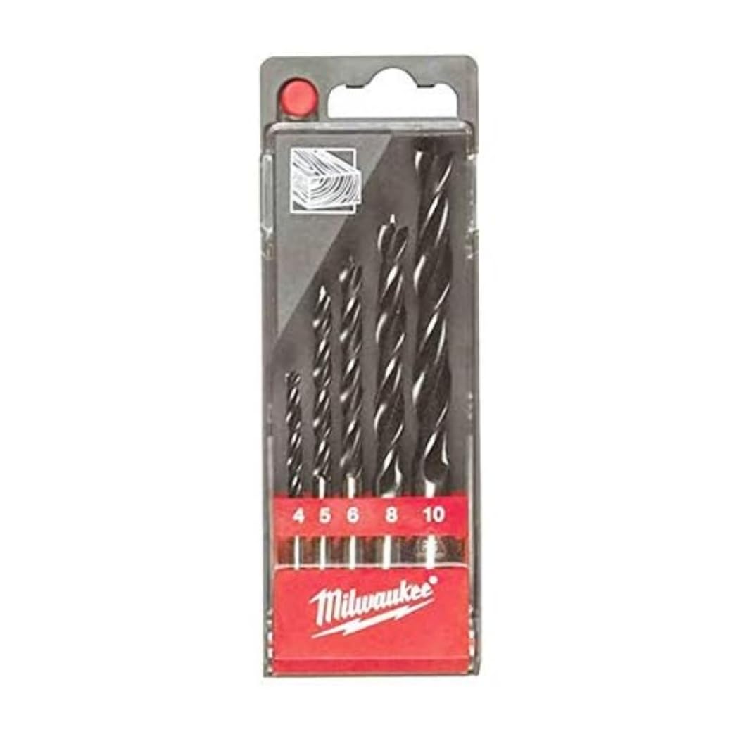 Milwaukee 5-Piece Self-Centering Wood Drill Bit Set - Perfect for Woodworking, Cabinetry & DIY Projects
