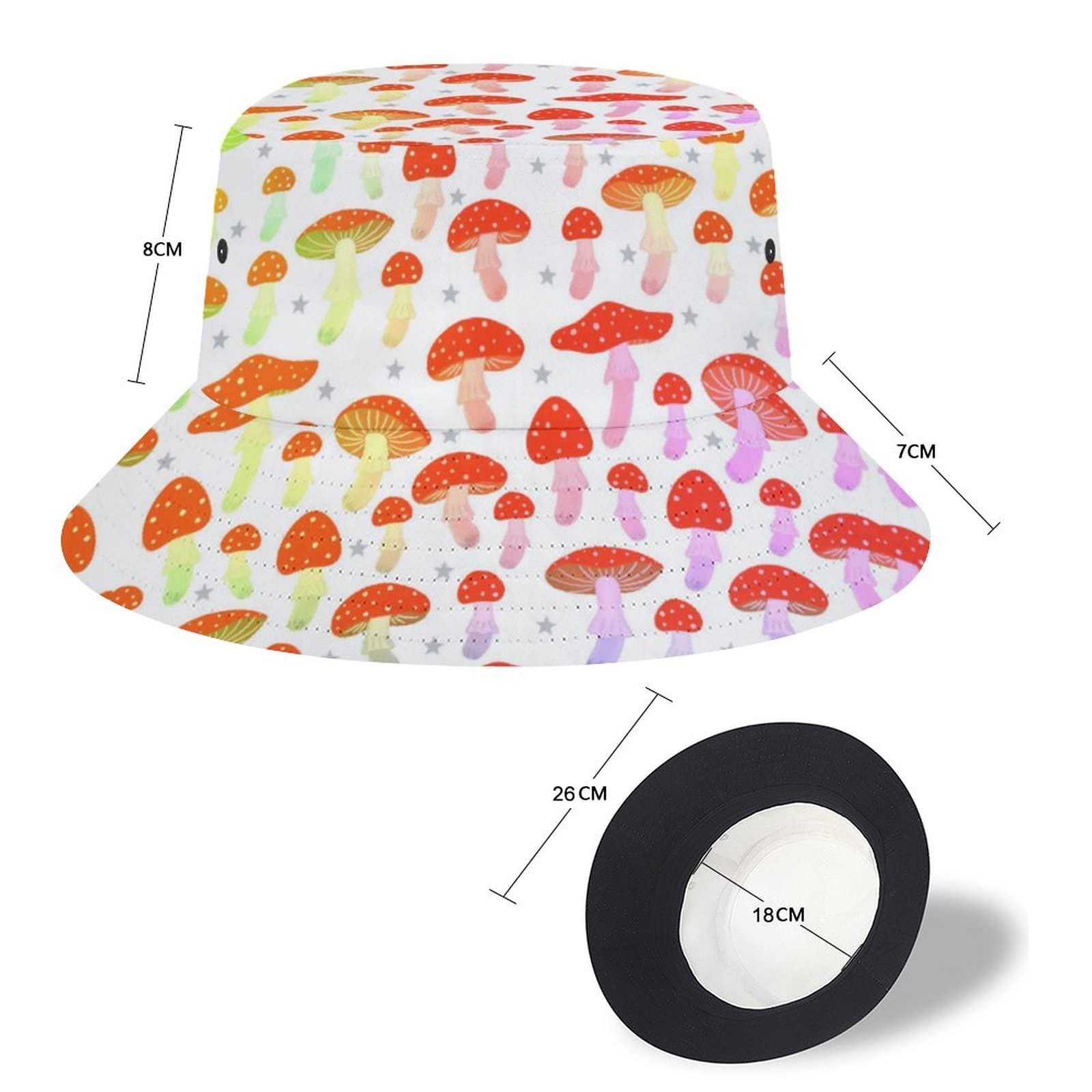 Stylish Unisex Mushroom Bucket Hat - Foldable Summer Sun Hat for Women & Men - Perfect for Beach, Travel, Fishing & Outdoor Activities
