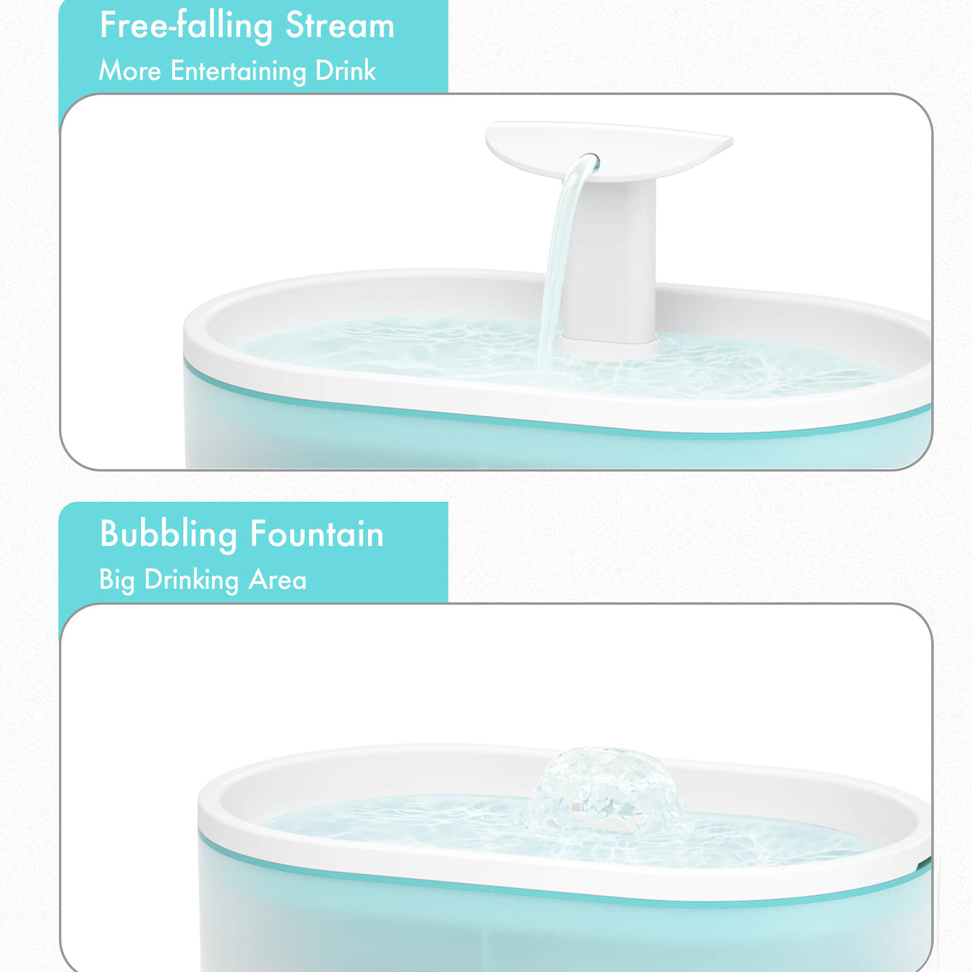 Petlibro Automatic Cat Water Fountain with LED Light - Quiet 2L Pet Drinking Fountain for Cats & Small Dogs - Perfect for Home, Office, or Travel Use