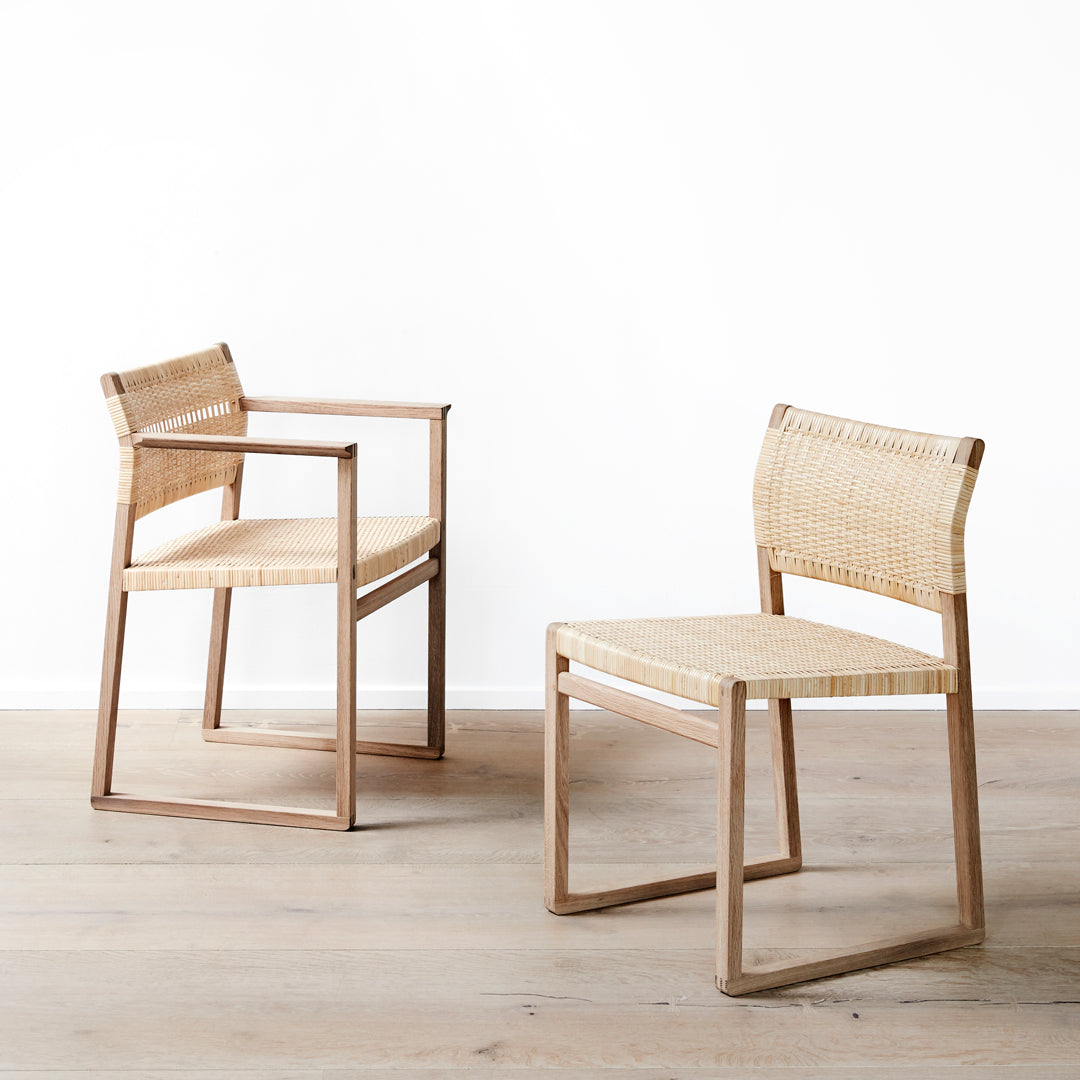 BM61 Natural Cane Wicker Chair - Rattan Accent Chair for Patio, Living Room & Bedroom - Boho Style Indoor Outdoor Seating Furniture
