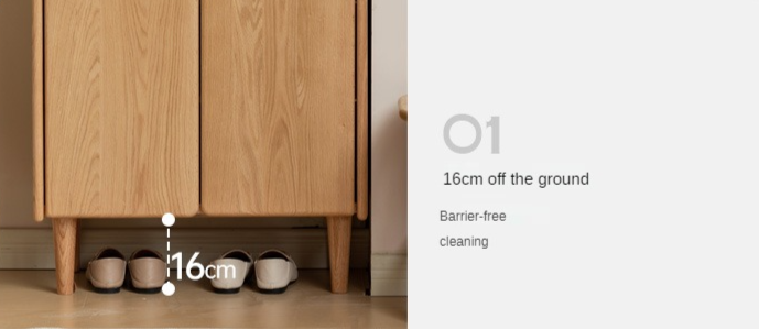 Solid Oak Wood Shoe Storage Cabinet - Organize Entryway & Closet - Perfect for Home, Apartment, and Office Organization