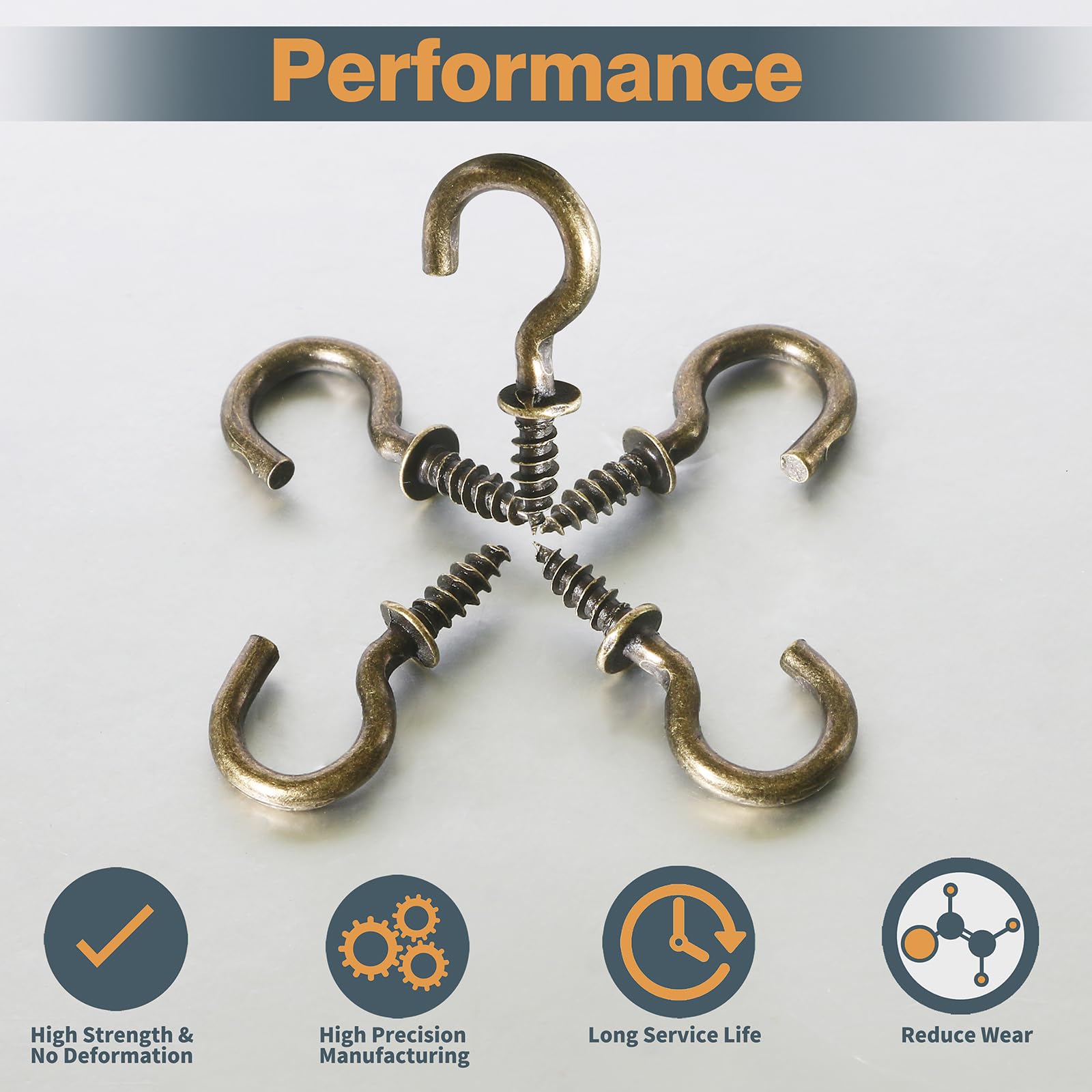 100Pcs 1/2 Inch Cup Hooks - Bronze & Nickel Plated Metal Screw Hooks for Ceiling, Wall & DIY Projects - Heavy Duty Small Screw-in Hooks for Hanging Plants, Decor, Lights & More