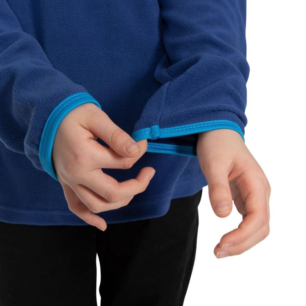 Trespass Etto Microfleece Jacket for Men & Women - Soft Warm Blue Micro Fleece Pullover for Hiking, Camping & Outdoor Activities