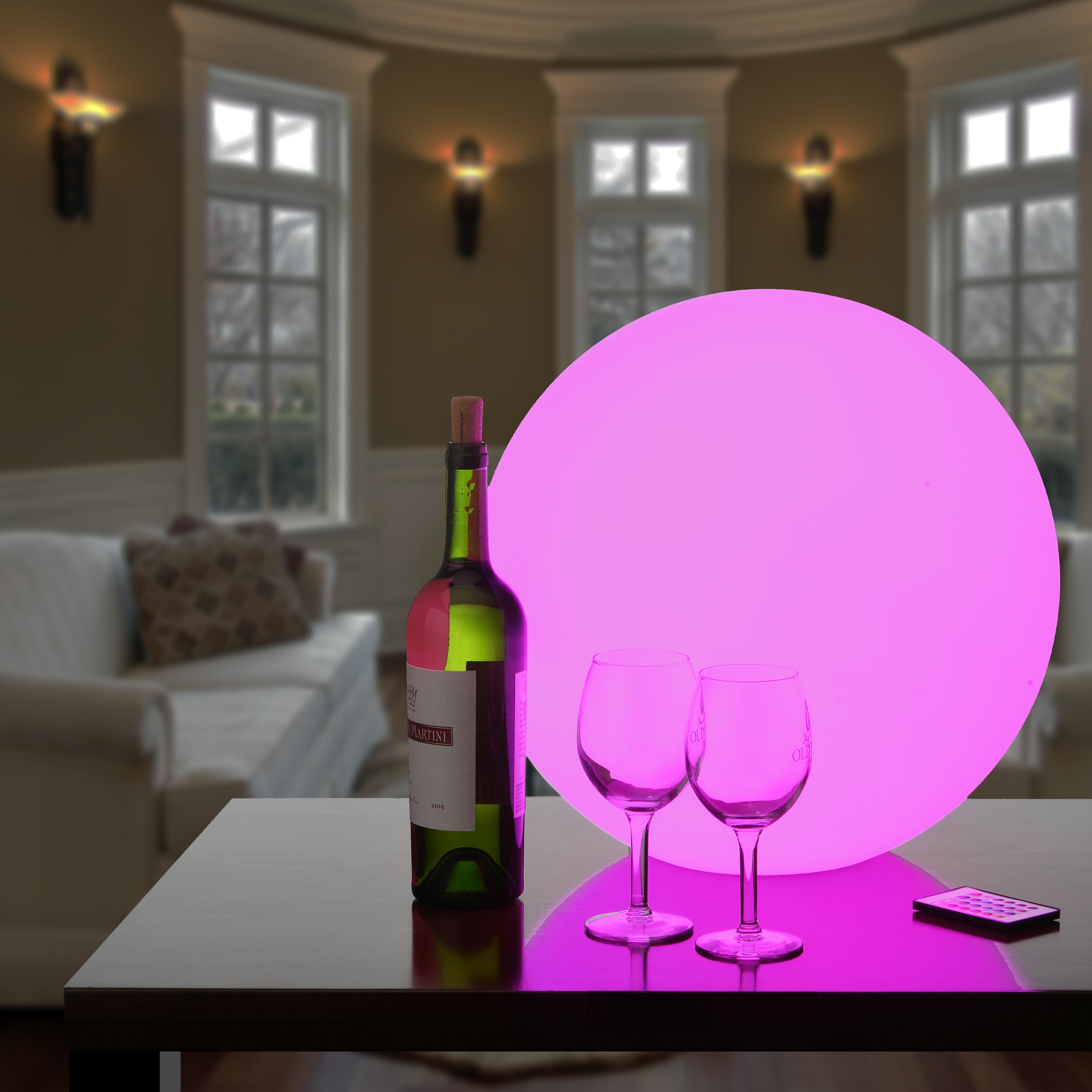 16 Inch Sealed Orb with Color Changing LED Lights - Decorative Mood Lighting for Home, Party, and Meditation Spaces