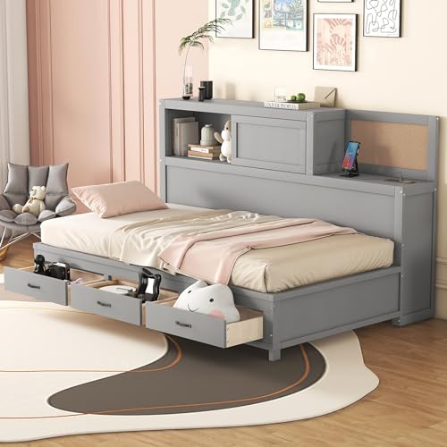 Gray-twin, Wooden Daybed