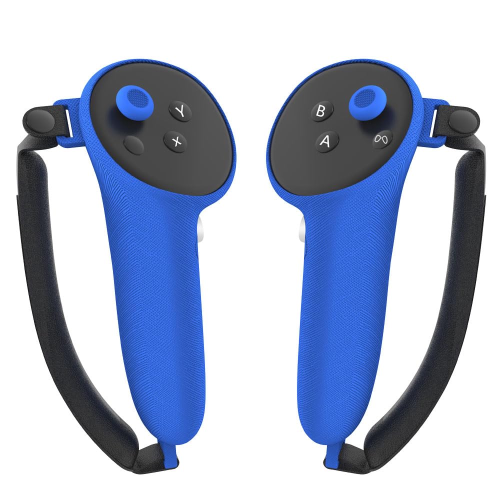 Meta Quest 3 VR Controller Silicone Protective Cover - Blue, Anti-Slip Grip & Shockproof Case for Oculus Quest 3 Accessories - Perfect for Gaming, Travel & VR Enthusiasts