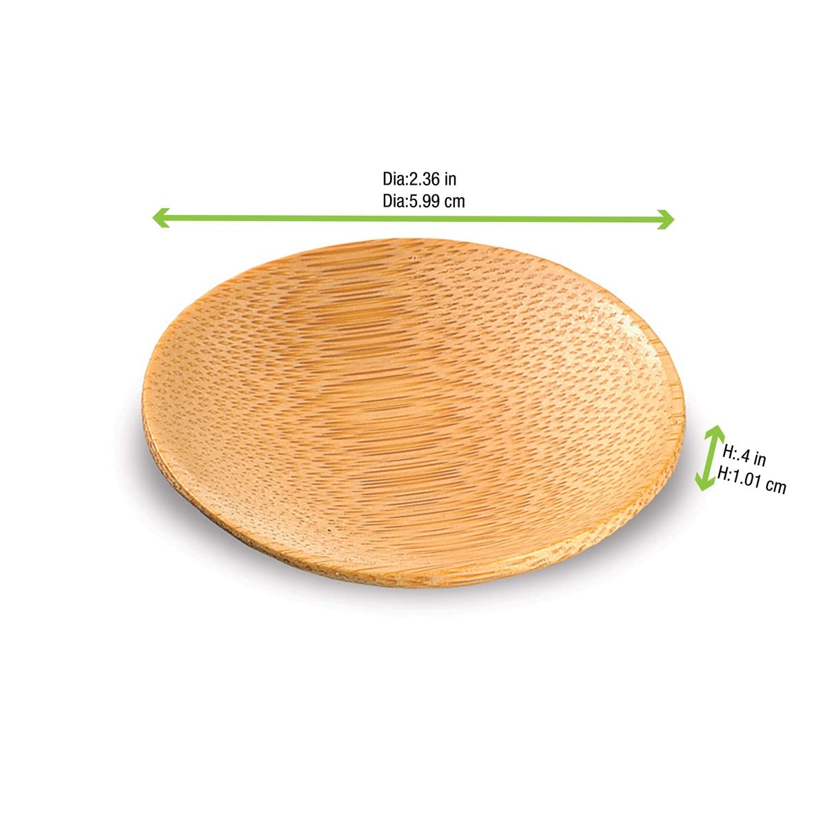 Eco-Friendly Compostable Bamboo Round Plates - Biodegradable Disposable Dishware - 2.3
