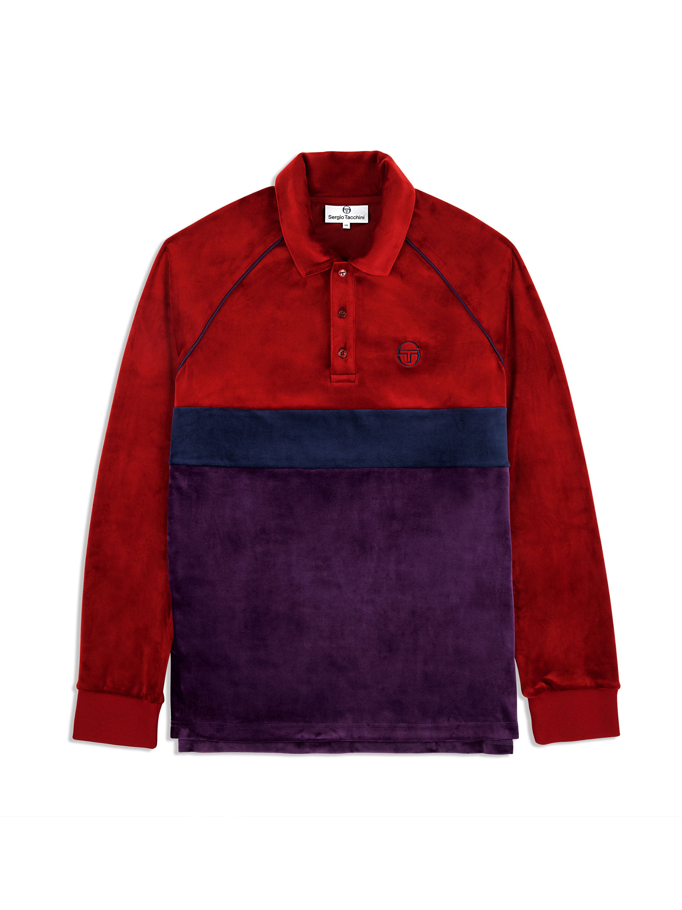 Velour Long Sleeve Polo Shirt for Men - Soft & Comfortable Sun Dried Tomato Color - Perfect for Casual Wear, Office & Outdoor Activities