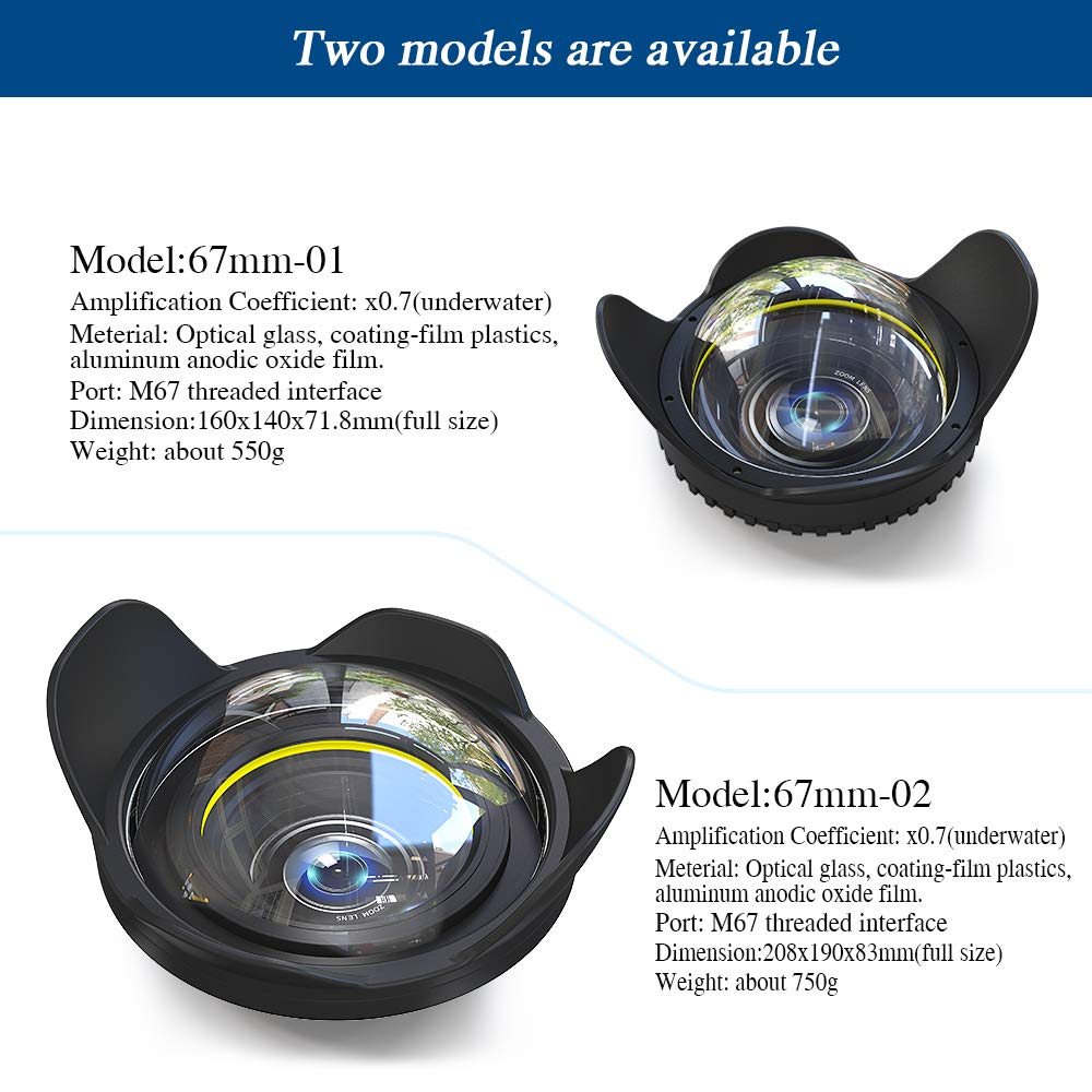 67mm Wide Angle Camera Lens for Sony Canon Nikon Fujifilm - Underwater Diving & Fisheye Photography with Seafrogs Meikon Housing - Perfect for Scuba, Snorkeling & Marine Adventures
