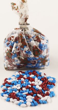 Scott's Cakes Patriotic Mix Chocolate Covered Sunflower Seeds - 1 Pound Bag in Gingerbread Man Shape | Perfect for Holidays, Parties & Gift Giving