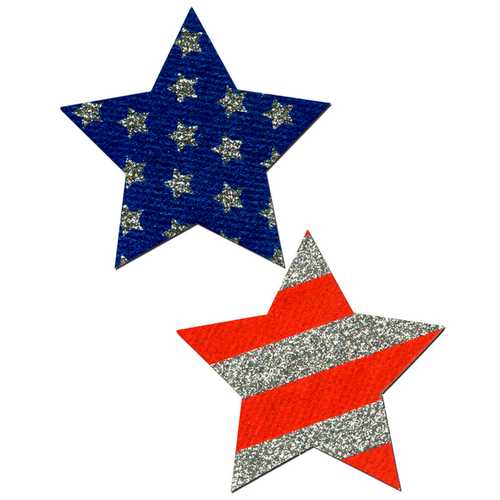 Rockstar Stars and Stripes Pasties - Patriotic Nipple Covers for Women, USA Flag Design, Reusable & Comfortable - Perfect for Independence Day, Bachelorette Parties & Burlesque Shows