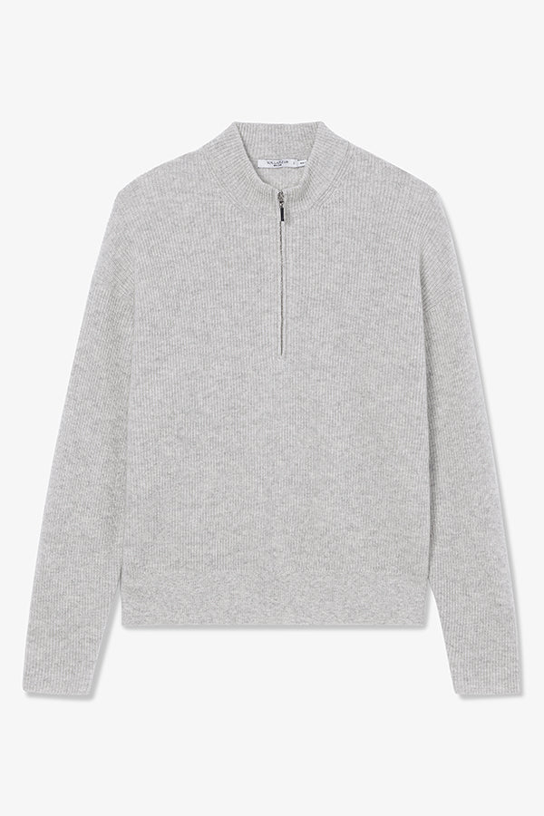 Premium Cashmere Sweater for Women - Soft Light Heather Gray Pullover | Cozy Winter Wear & Casual Office Outfit