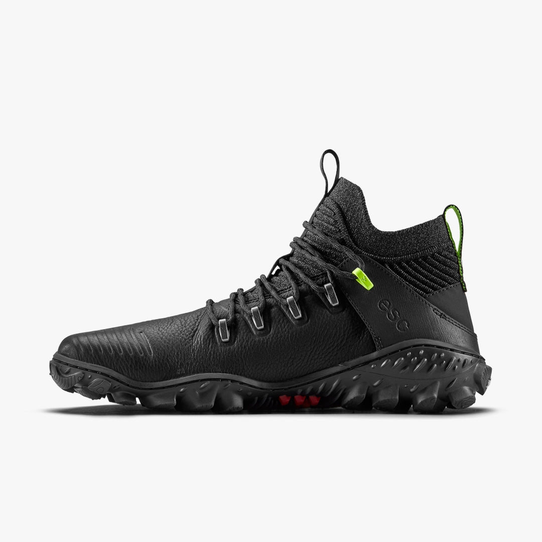 Vivobarefoot Men's Magna Forest Esc Barefoot Shoes in Obsidian Lime - Lightweight & Durable for Hiking, Trail Running & Outdoor Adventures
