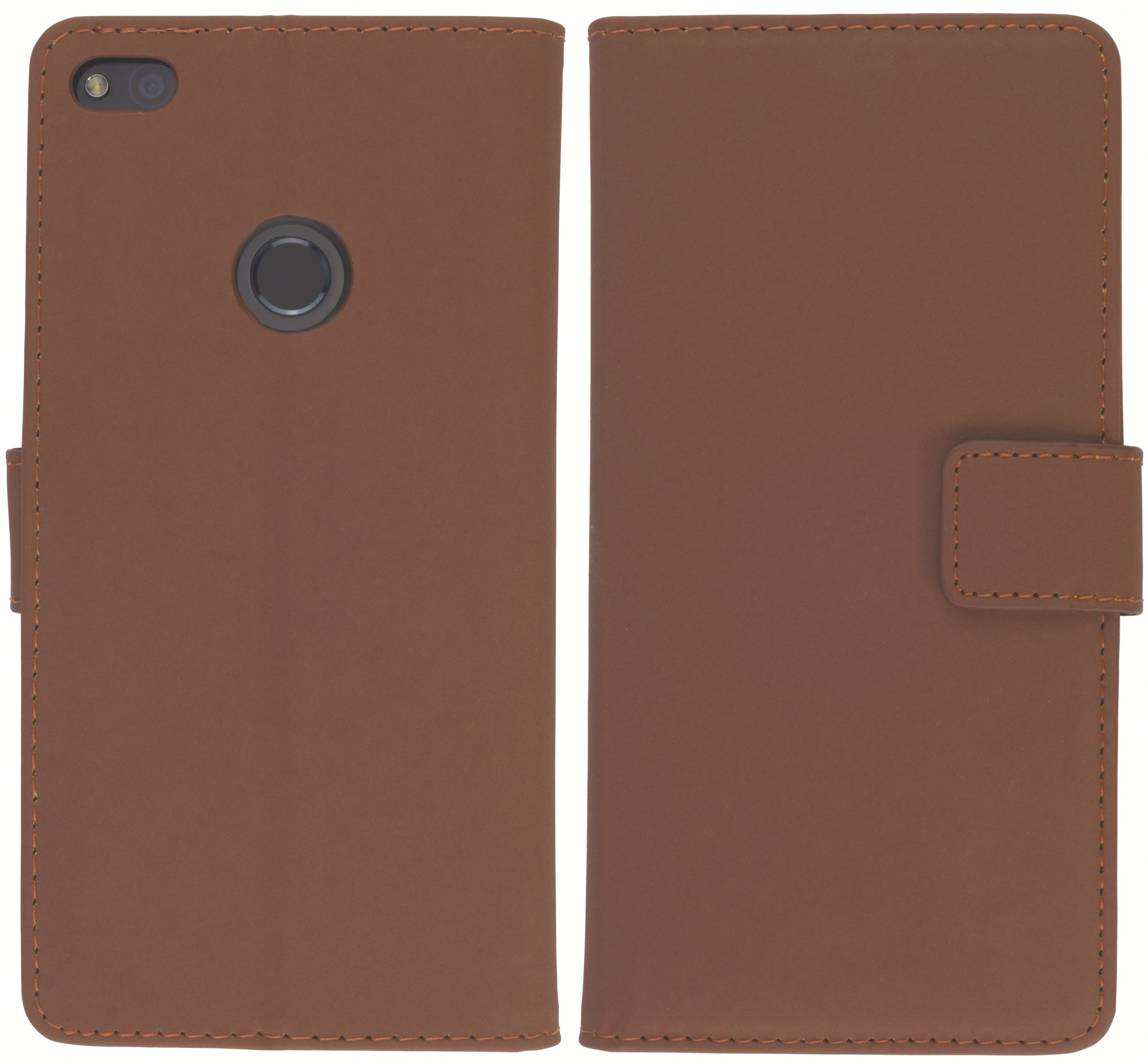 Premium Book-Style PU Leather Wallet Case for Huawei P8 Lite 2017 - Slim Protective Cover with Card Slots & Magnetic Closure (Brown) - Perfect for Work, Travel & Everyday Use