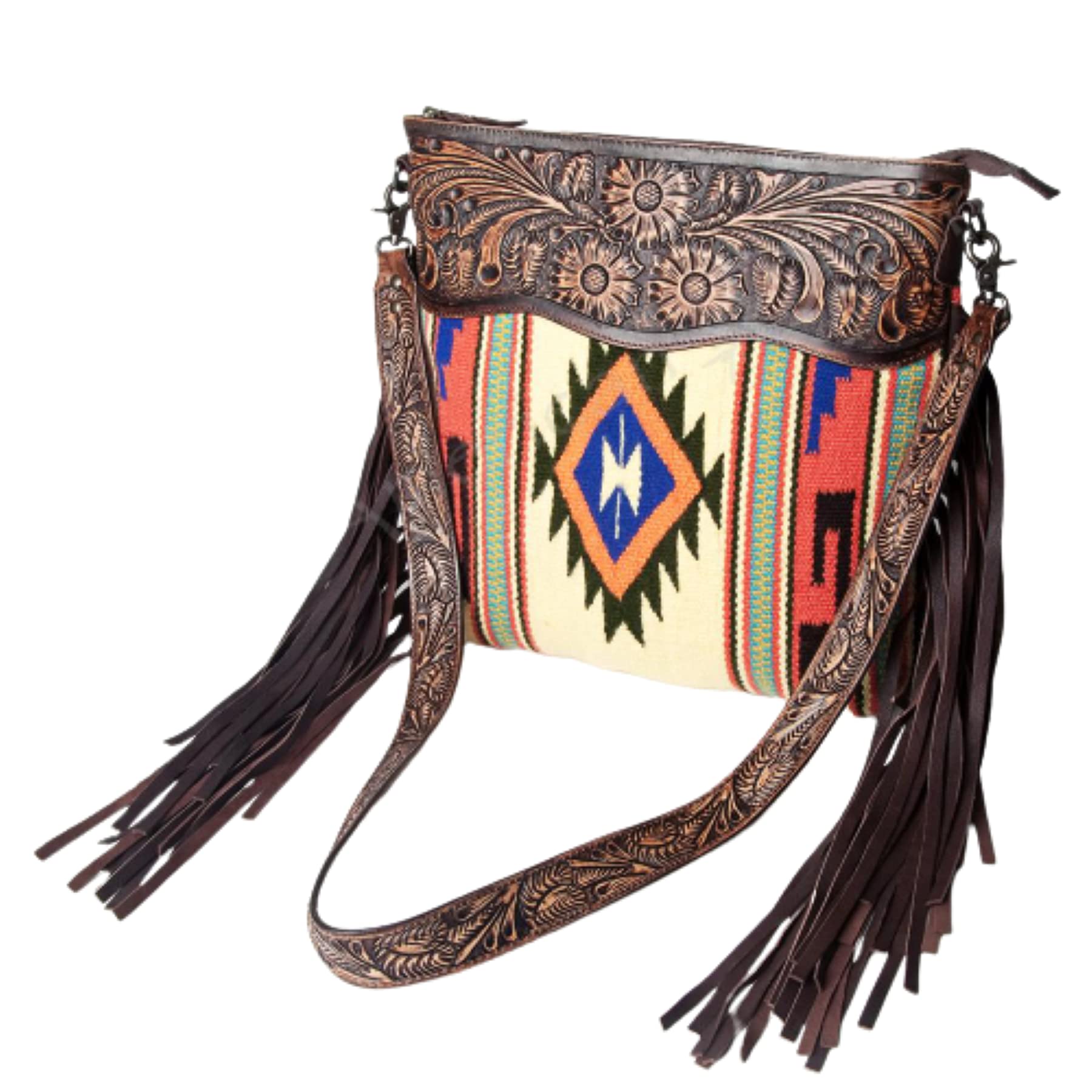 American Darling Large Cross Body Bag Leather Fringe Purse Western Handbags for Women - ADBGZ306H - Perfect for Casual Outings, Music Festivals & Boho Style Fashion