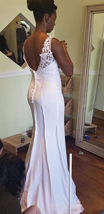 Elegant Ivory Boho Beach Wedding Dress for Women - Double V-Neck Applique Mermaid Gown with Hip Wrap & Backless Design | Perfect for Destination Weddings, Beach Ceremonies & Boho-Themed Events