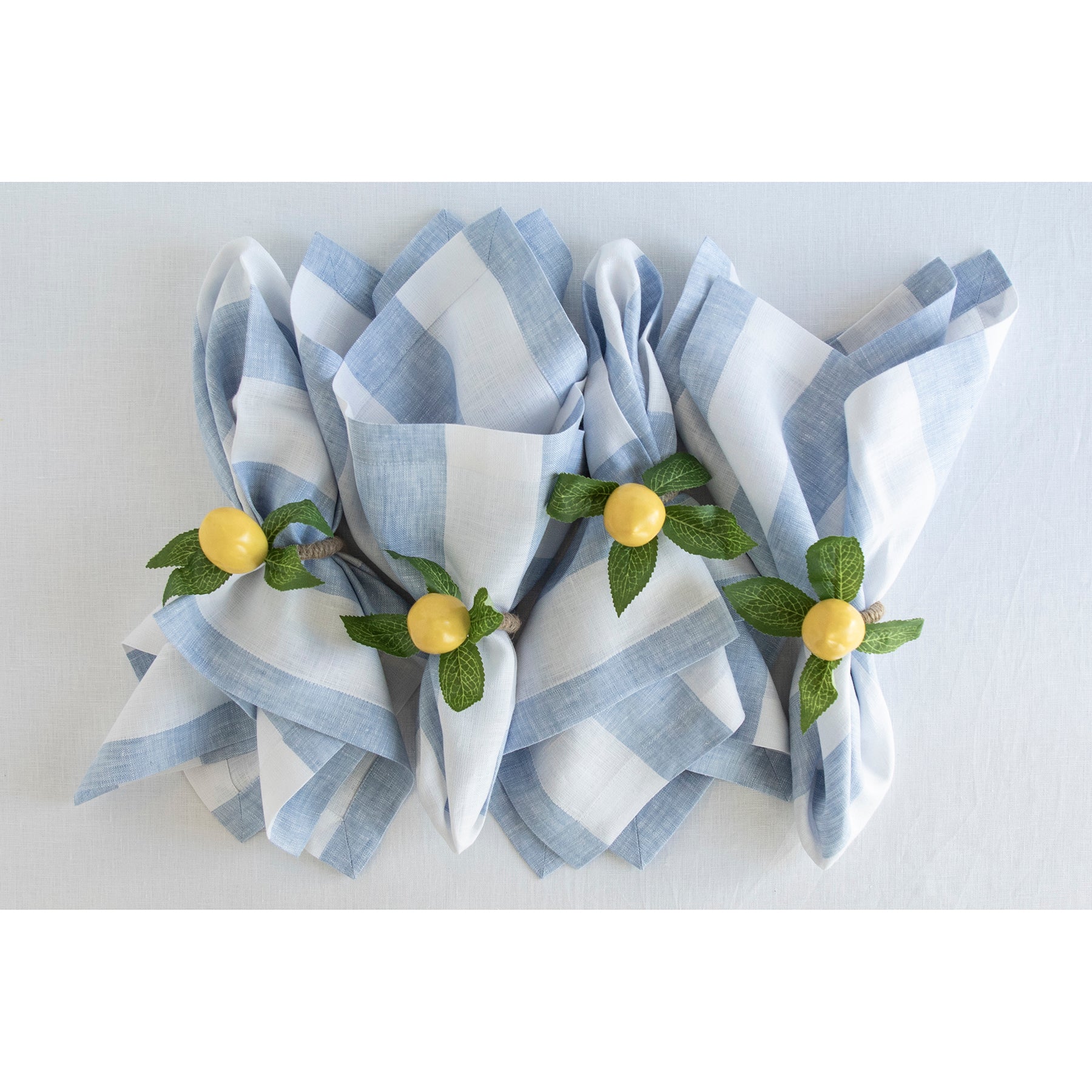 Premium Cabana Stripe Cotton Napkins Set of 12 - Soft & Absorbent for Beach Parties, Picnics & Outdoor Dining - Blue & White Striped Decorative Table Linens