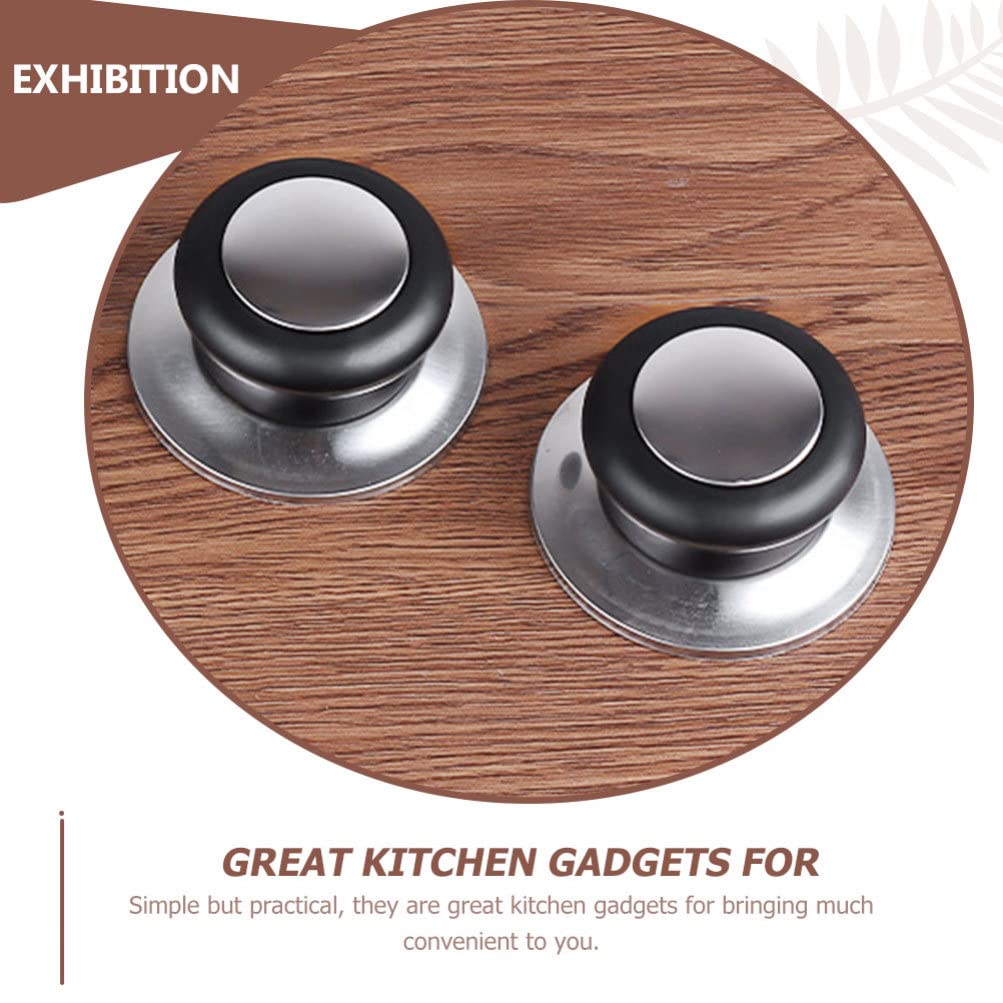 Hemoton 5-Piece Universal Stainless Steel Pot Lid Knobs - Replacement Cookware Handles for Pots, Pans & Dish Covers - Durable Metal Top Beads for Safe Cooking & Baking - Perfect for Kitchen, Camping & Outdoor Cooking