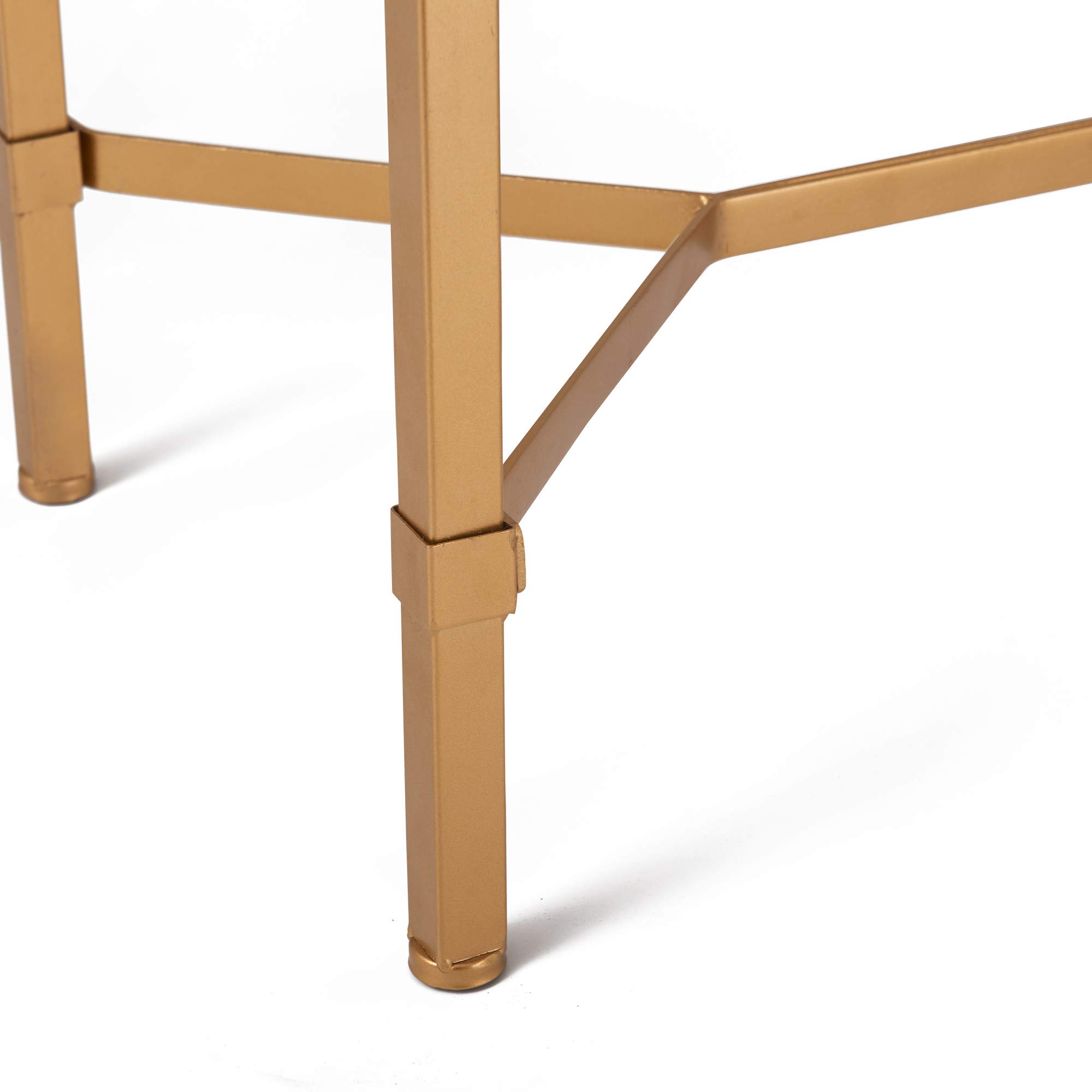 Jupiter Mid Century Modern Console Table with 2 Drawers - White & Gold Rectangular Entryway Desk for Small Spaces, Living Room & Home Office - Metal Legs & Easy Assembly - Perfect for Hallway Decor & Apartment Furniture