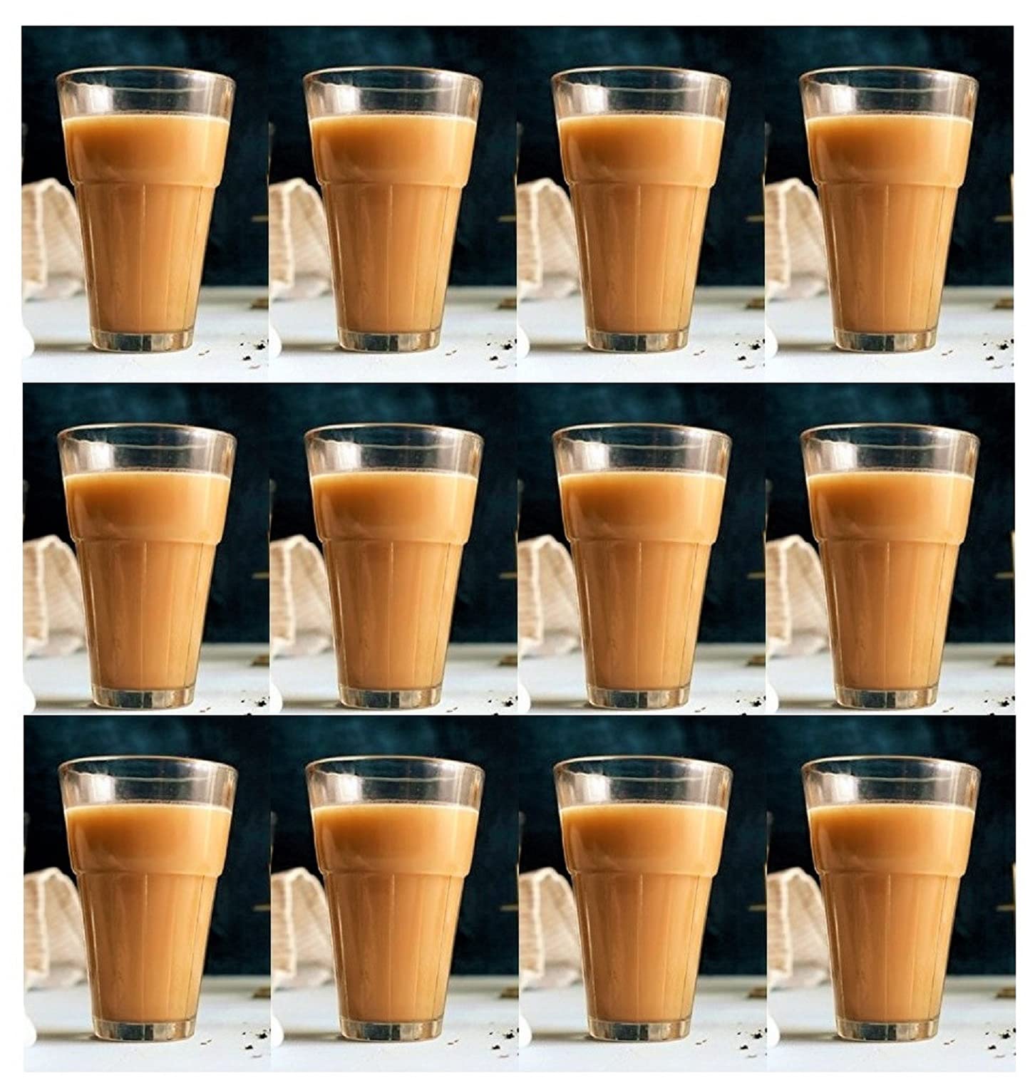 Premium Invy Chai Glass Set of 12 - 100ml Traditional Indian Tea Cups for Cutting Chai, Roadside Dhaba Style - Perfect for Tea, Coffee, and Hot Beverages at Home, Cafes, or Restaurants