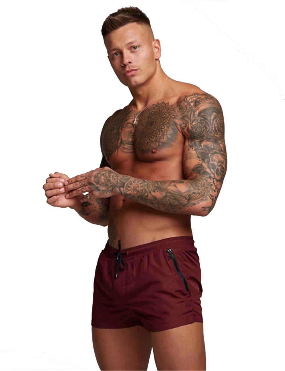 TONLEN Men's Quick-Dry Swim Trunks with Zipper Pockets - Athletic Swim Shorts for Beach, Pool & Water Sports | Comfortable Swimwear for Men