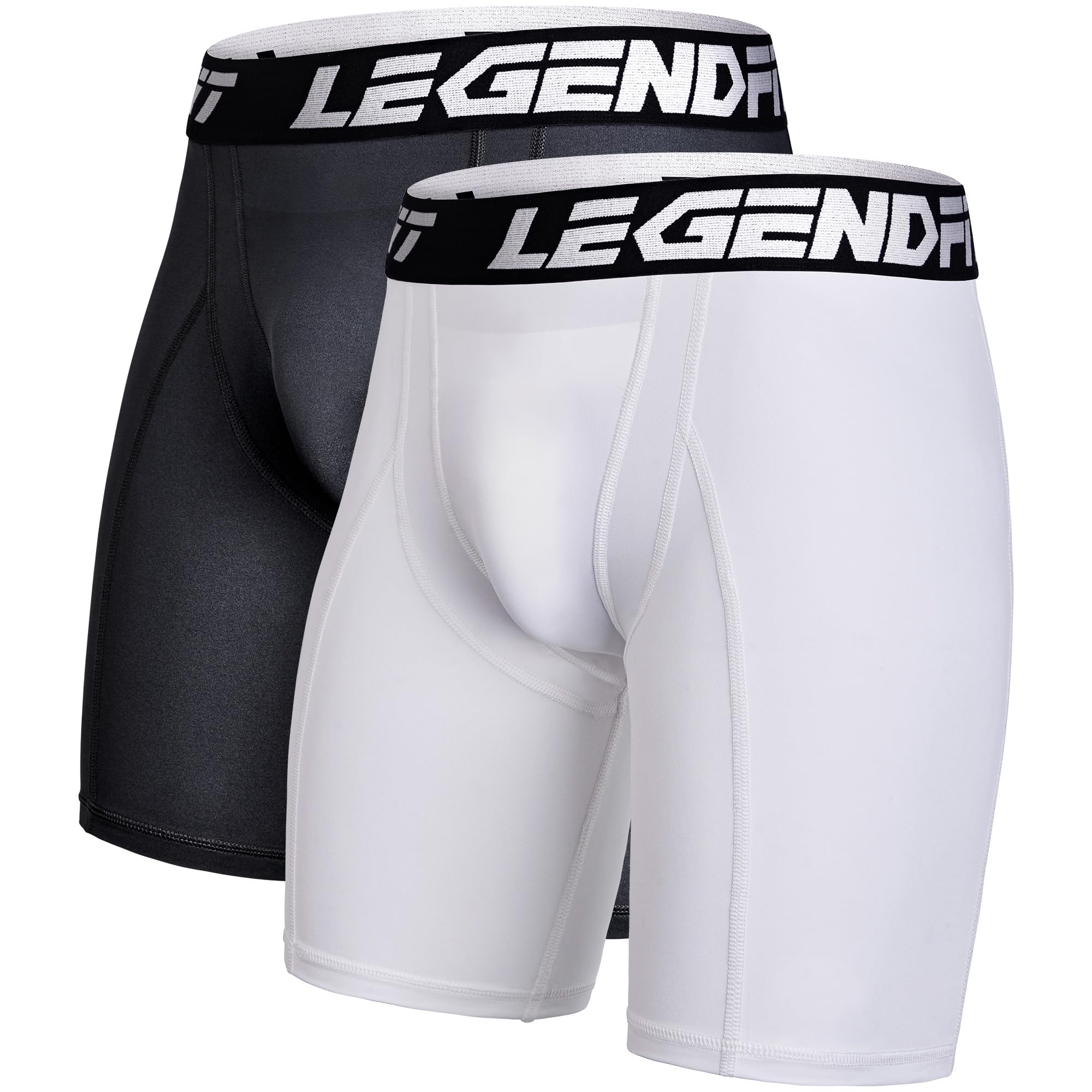 Youth Boys Baseball Compression Underwear with Cup Pocket (No Cup Included) - 2 Pack Protective Athletic Shorts for Baseball, Football & Sports Training