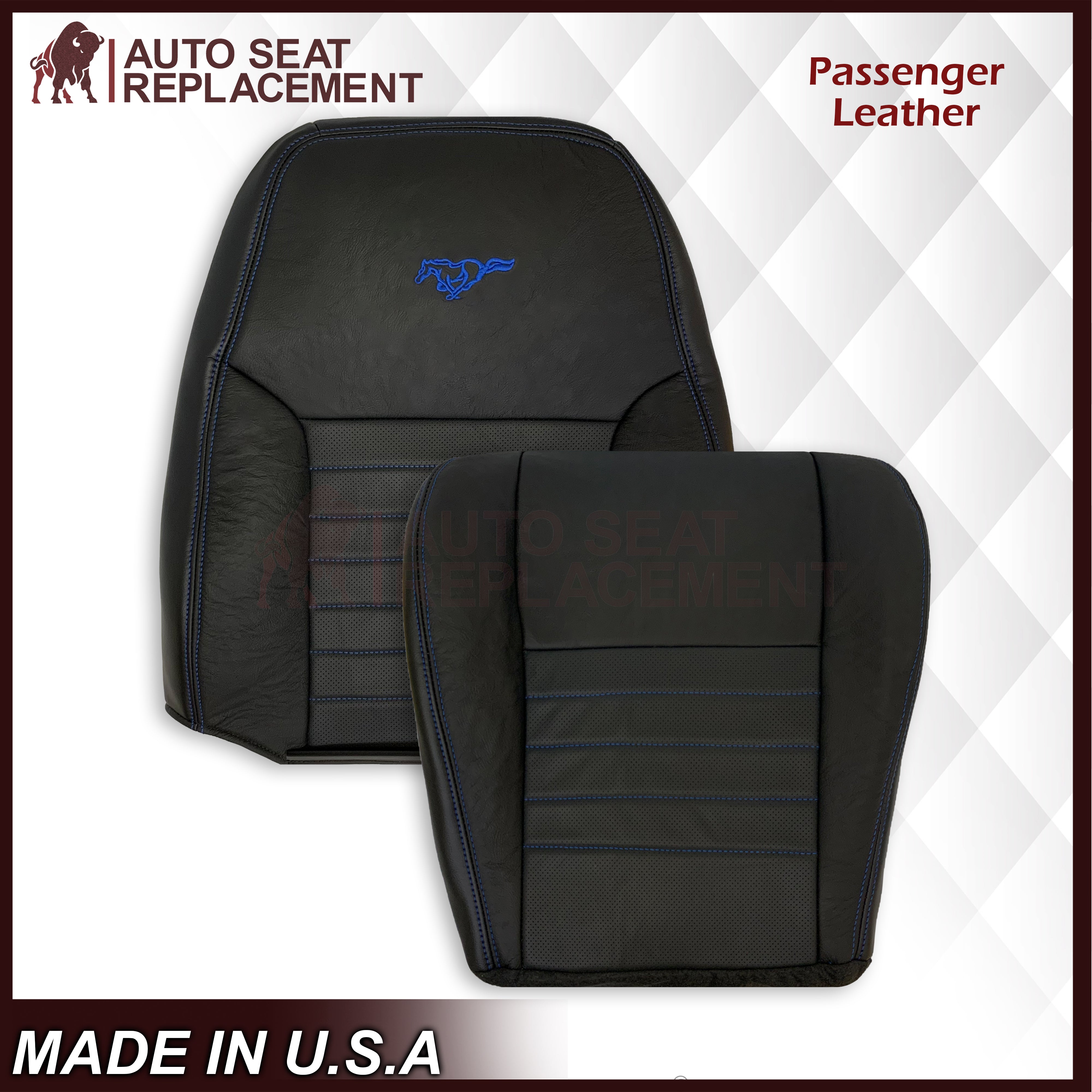 Custom Seat Covers for 1999-2004 Ford Mustang GT Convertible - Choose Colors & Add Logo - Perfect for Car Enthusiasts & Gift Ideas