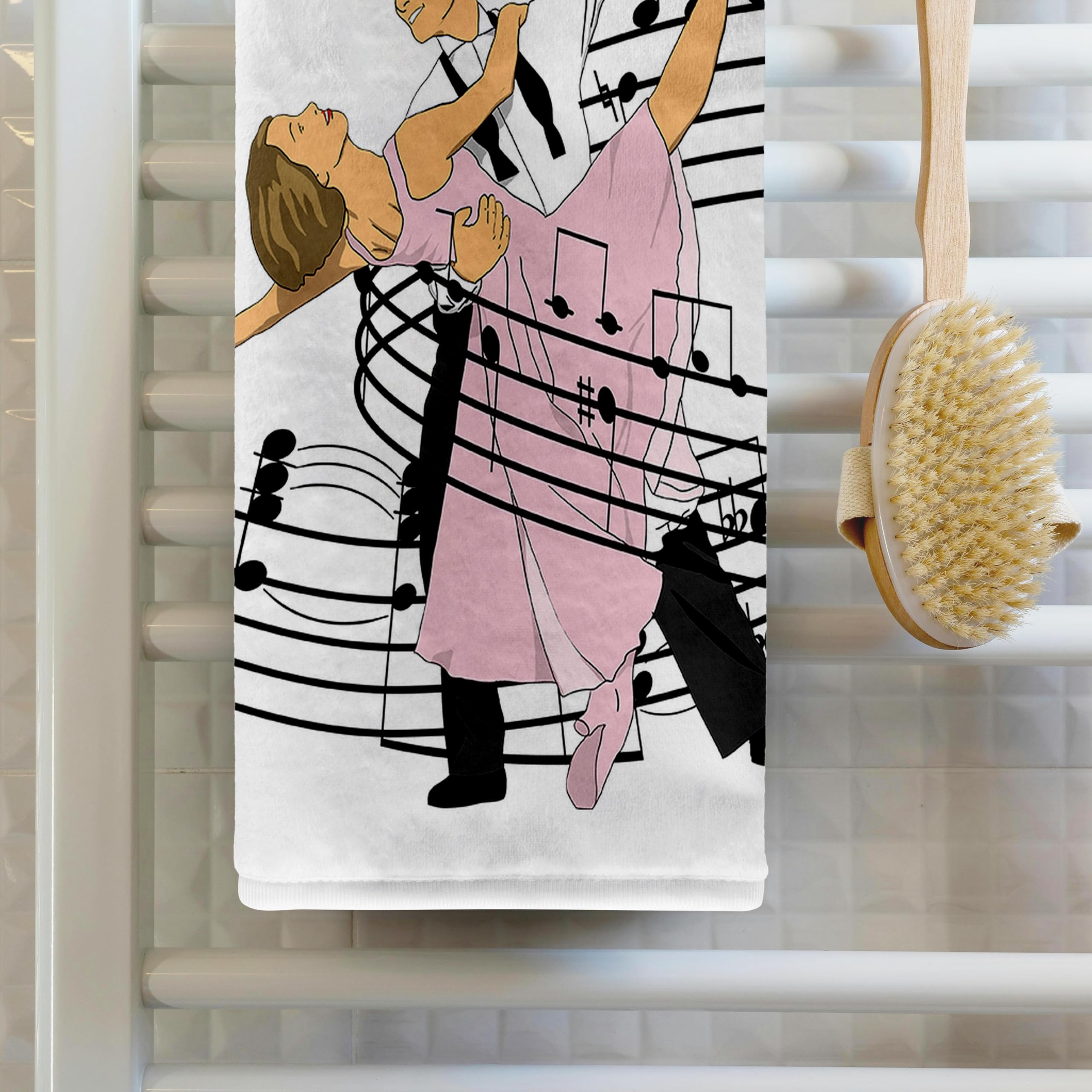 3D Printed Ballroom Dance Partners Towel - Soft & Absorbent Dance-Themed Bath Towel for Dancers & Dance Lovers - Perfect for Dance Studios, Gifts & Home Decor