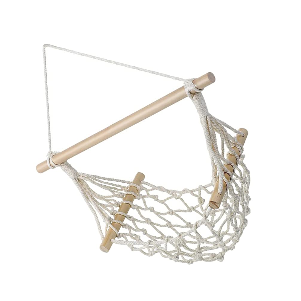 NUOBESTY Macrame Hanging Fruit Basket - Cotton Boho Kitchen Storage Hammock for Bananas, Vegetables & Fruits - Space-Saving Under Cabinet Organizer for Fresh Produce Display