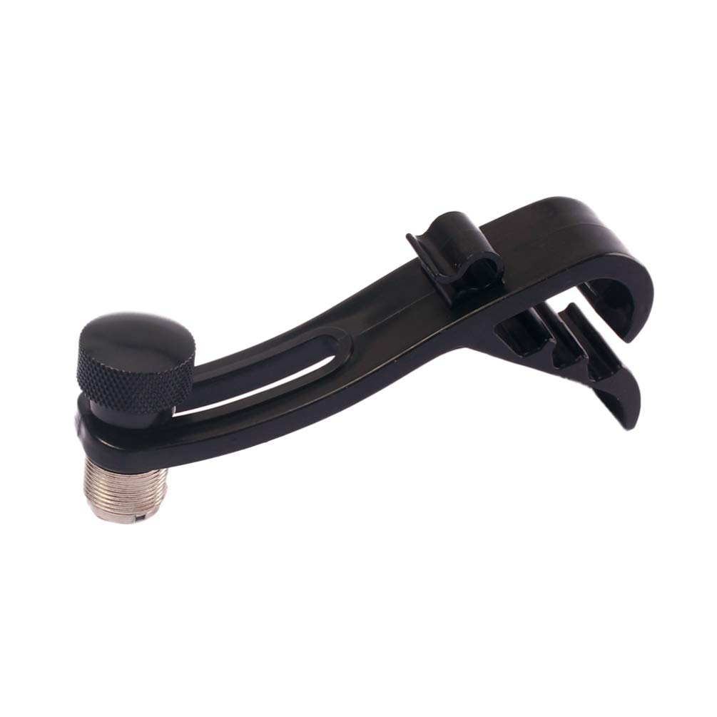 Adjustable Drum Mic Clamp Mount - Black Microphone Boom Stand Clip for Drumset, Braces & Lip Gloss Holder | Perfect for Live Performances, Studio Recording & Cosmetics Organization