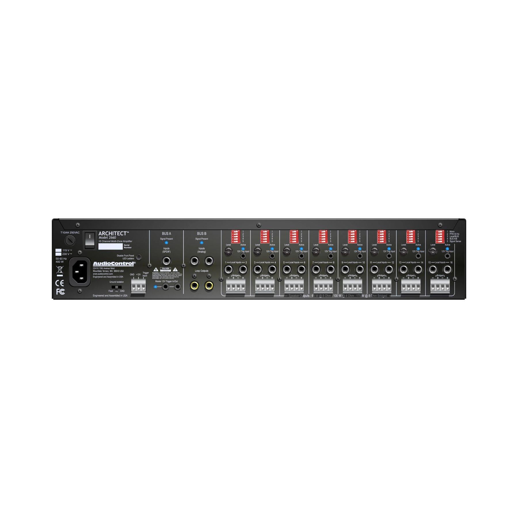 AudioControl Architect 2660 16-Channel Multi-Zone Power Amplifier - Open Box | High-Performance Home Theater & Commercial Audio System for Multi-Room Installations