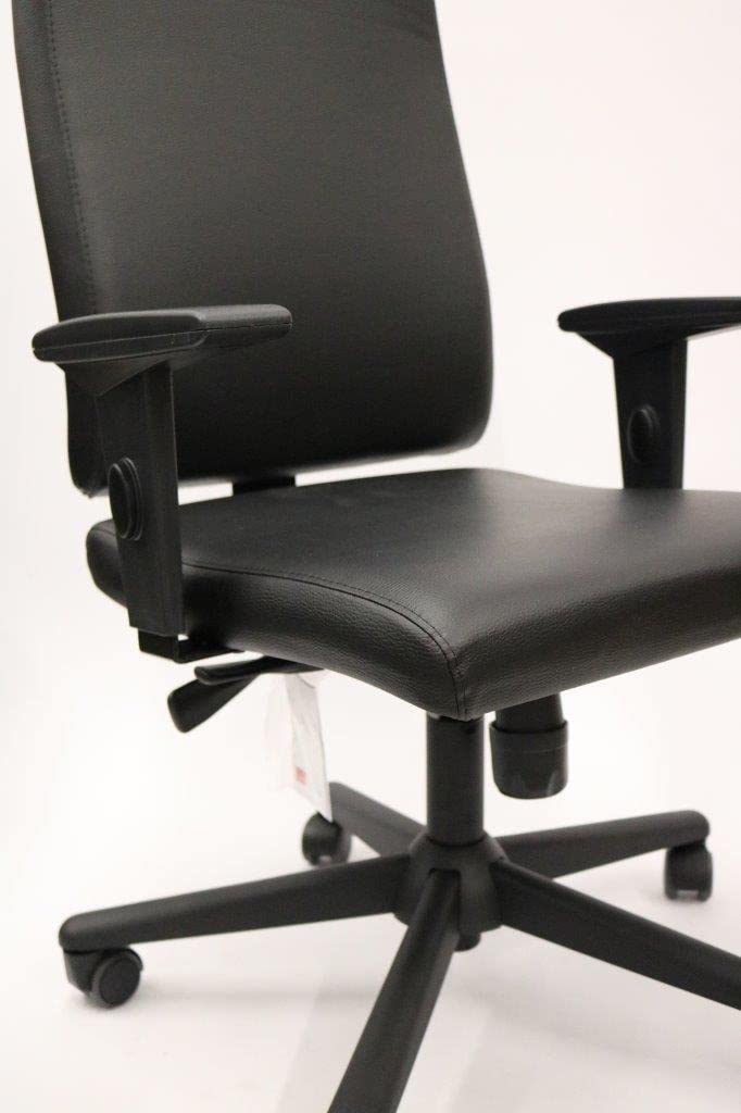 Ergonomic Slim Office Chair - High Back Bonded Leather Computer Desk Chair with Lumbar Support, Adjustable Height, Seat Depth & Armrests | Perfect for Home Office, Gaming & Workspace Comfort