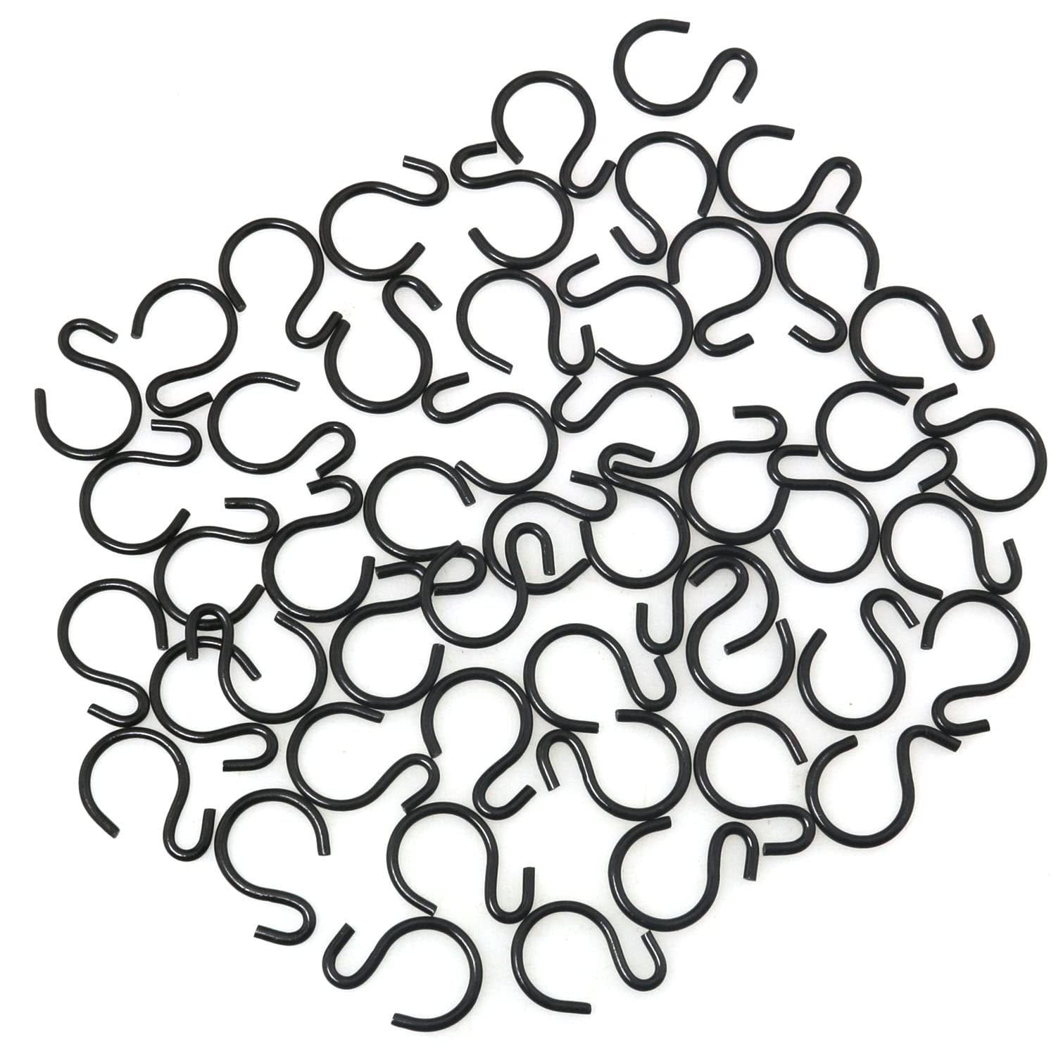 50 Pcs 1 Inch Small Black S Hooks - Mini Hanging Hooks for Jewelry, Ornaments, Keys & Home Decor - Perfect for DIY Crafts, Wall Decor & Organizing