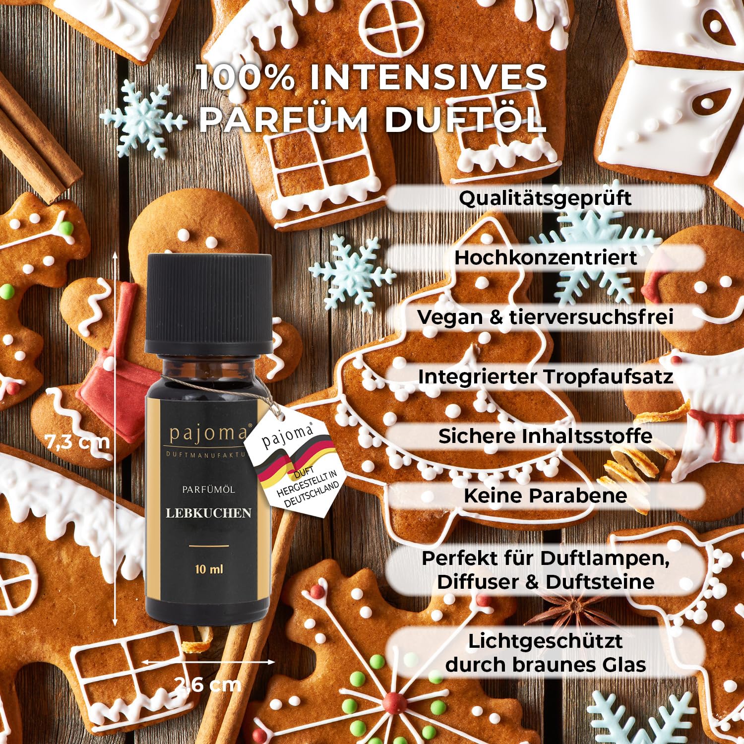 Premium Gingerbread Fragrance Oil - 10ml (0.33 oz) for Candles, Soaps & Diffusers | Christmas Baking Scent, Holiday Home Decor