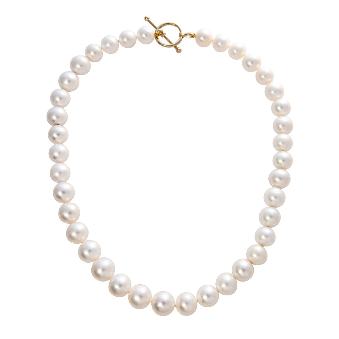 11-12mm Freshwater Pearl 14K Gold Toggle Clasp Necklace for Women - Elegant Jewelry Gift for Birthday, Anniversary & Special Occasions